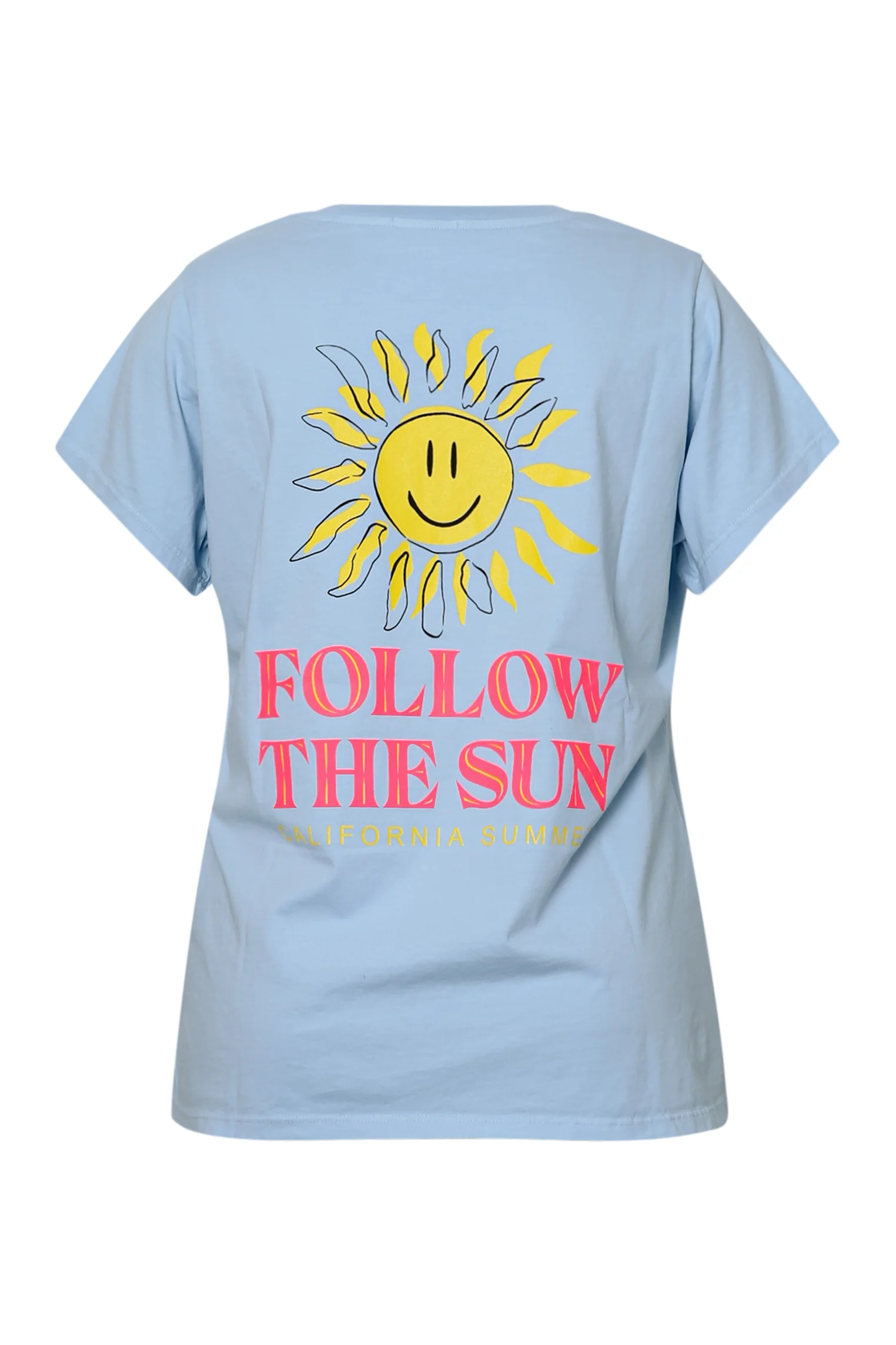 Effen katoenen T-shirt met zonnenprint - Image 11