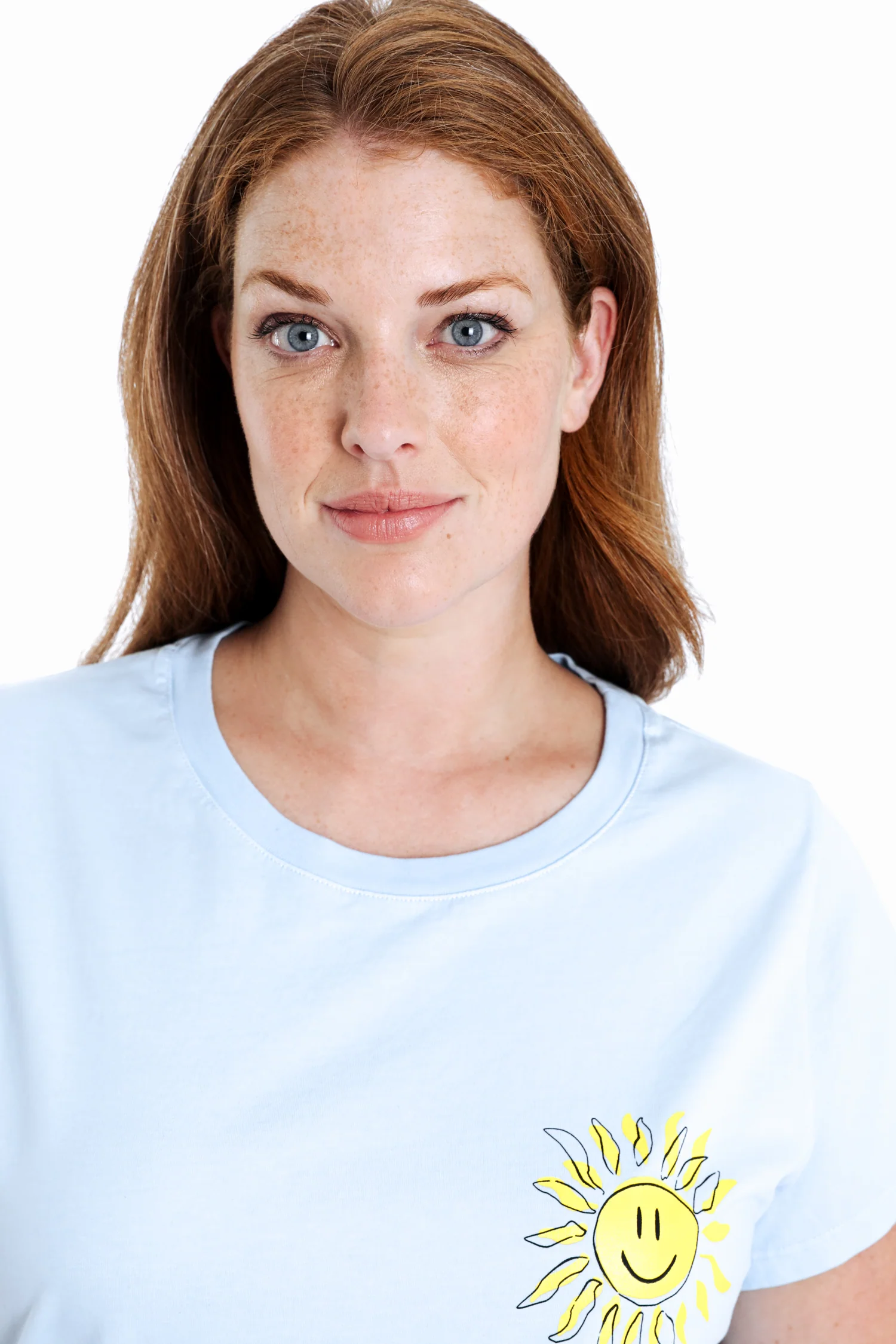 Effen katoenen T-shirt met zonnenprint - Image 3