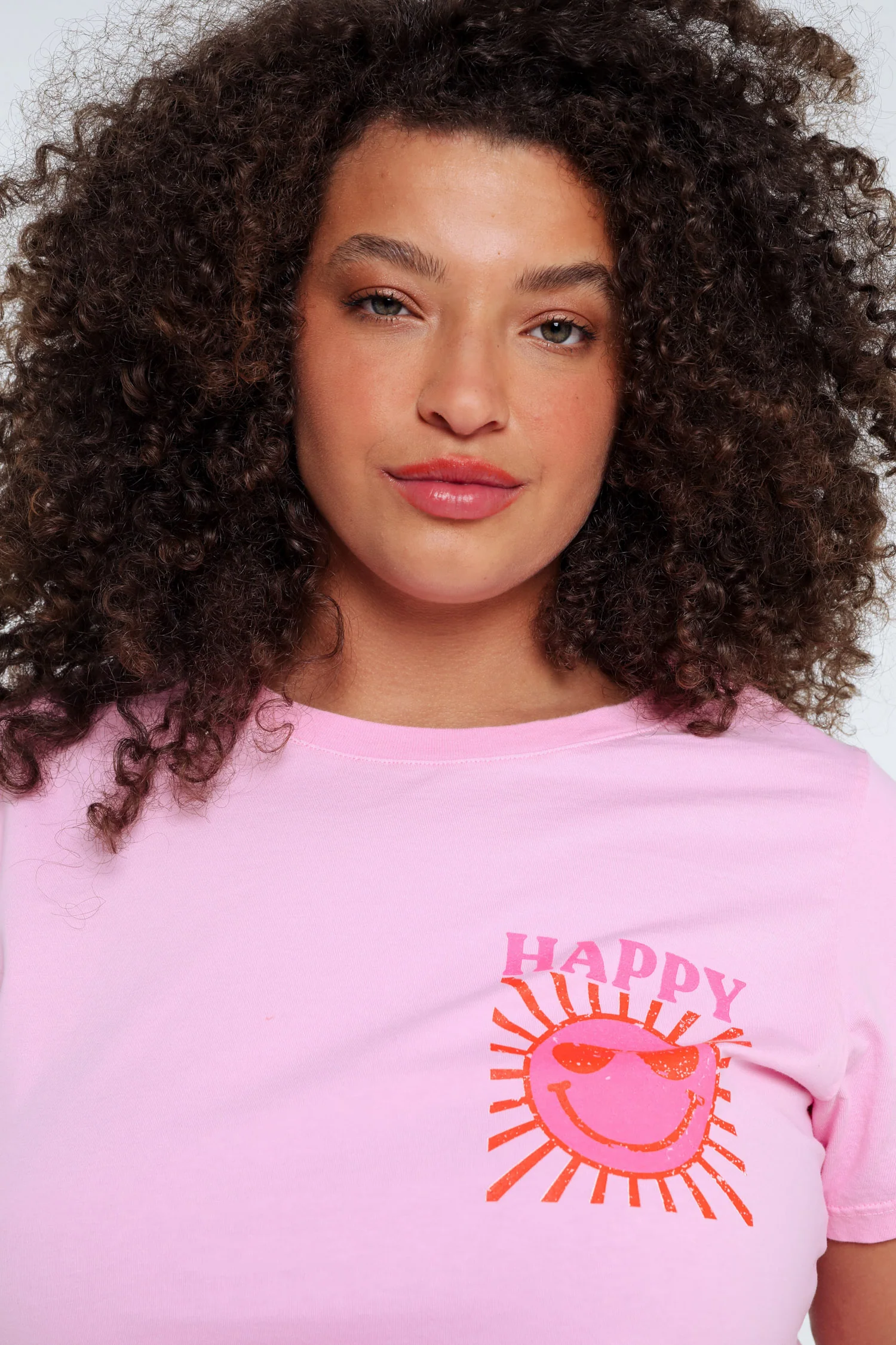 Effen katoenen T-shirt met zonafdruk - Image 5