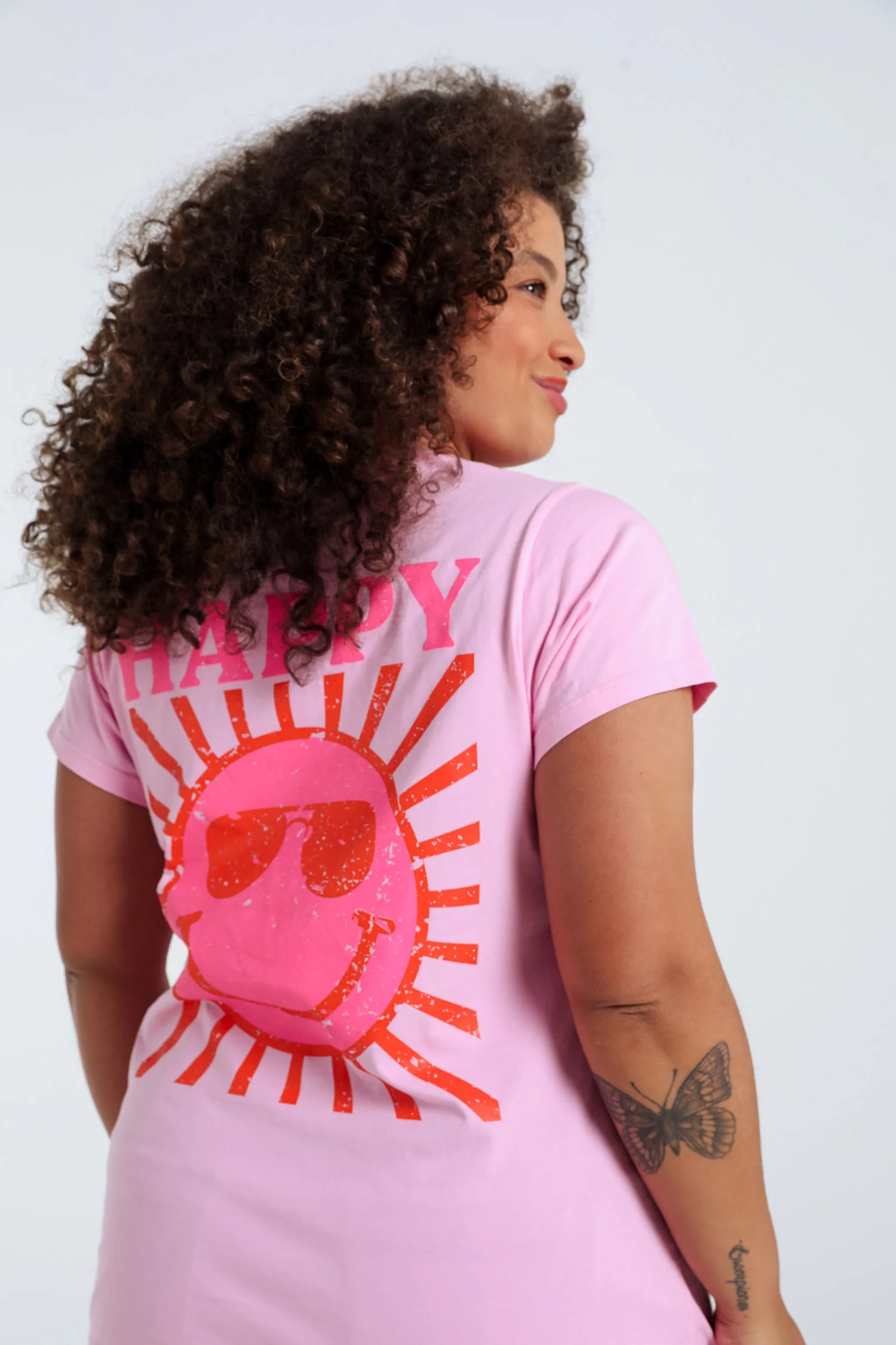 Effen katoenen T-shirt met zonafdruk - Image 6