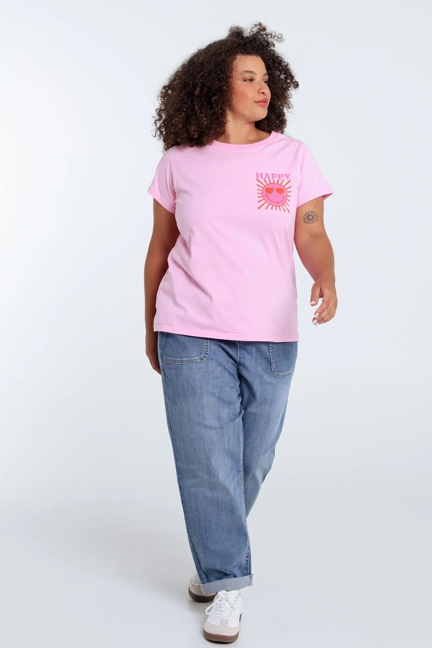 Effen katoenen T-shirt met zonafdruk - Image 9