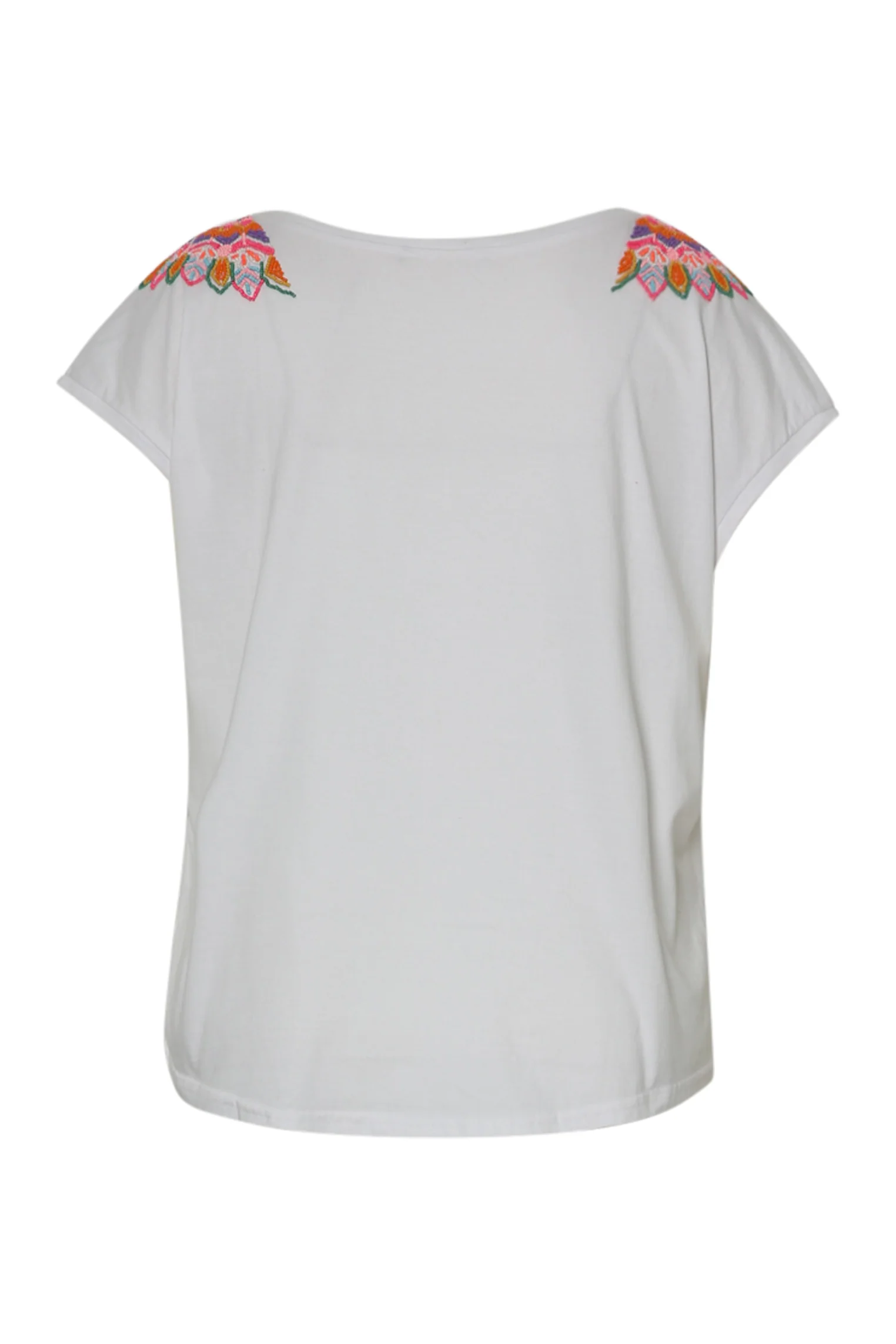 Effen katoenen T-shirt met mandala van kralen - Image 11