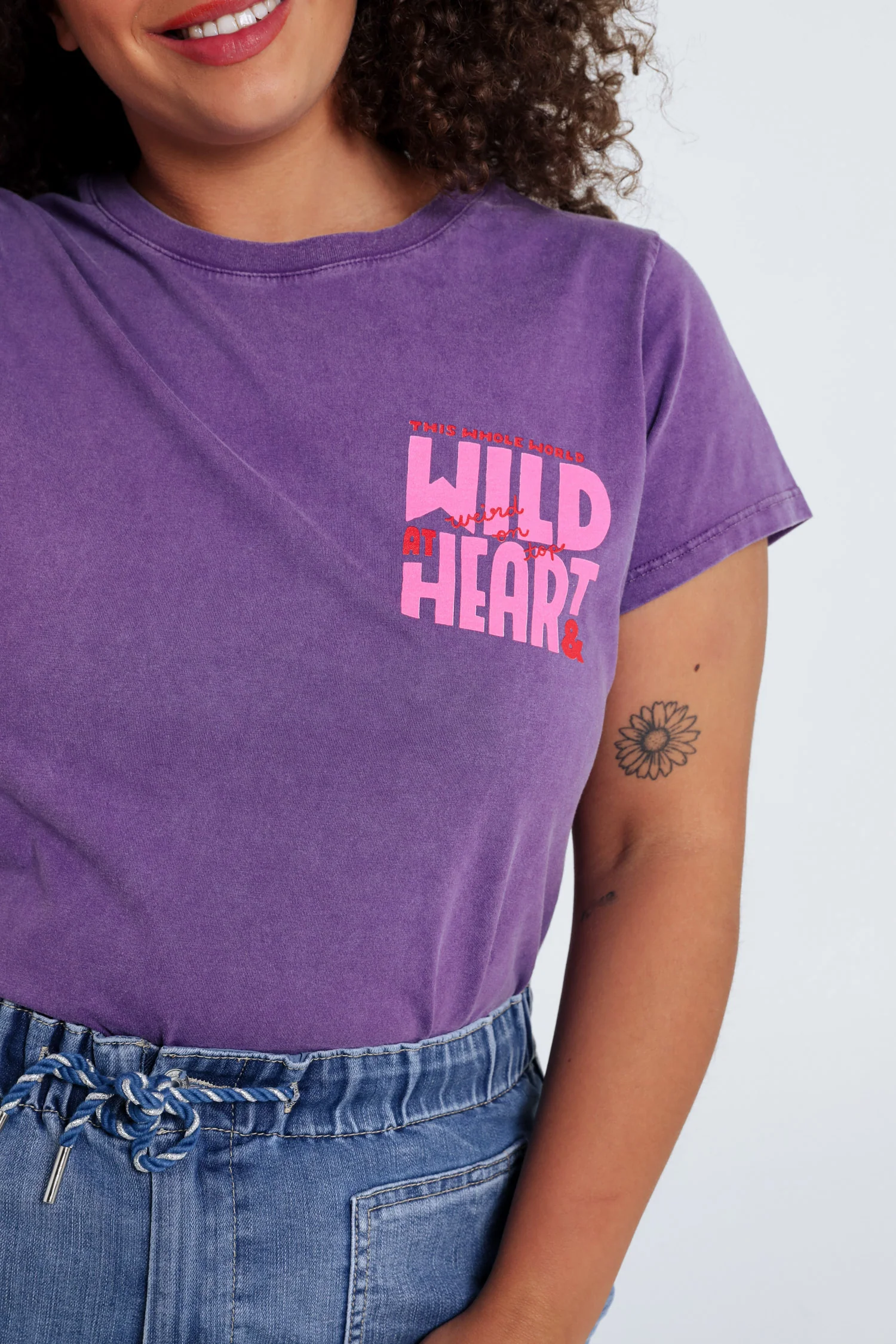 Katoenen T-shirt met de boodschap Wild heart - Image 4