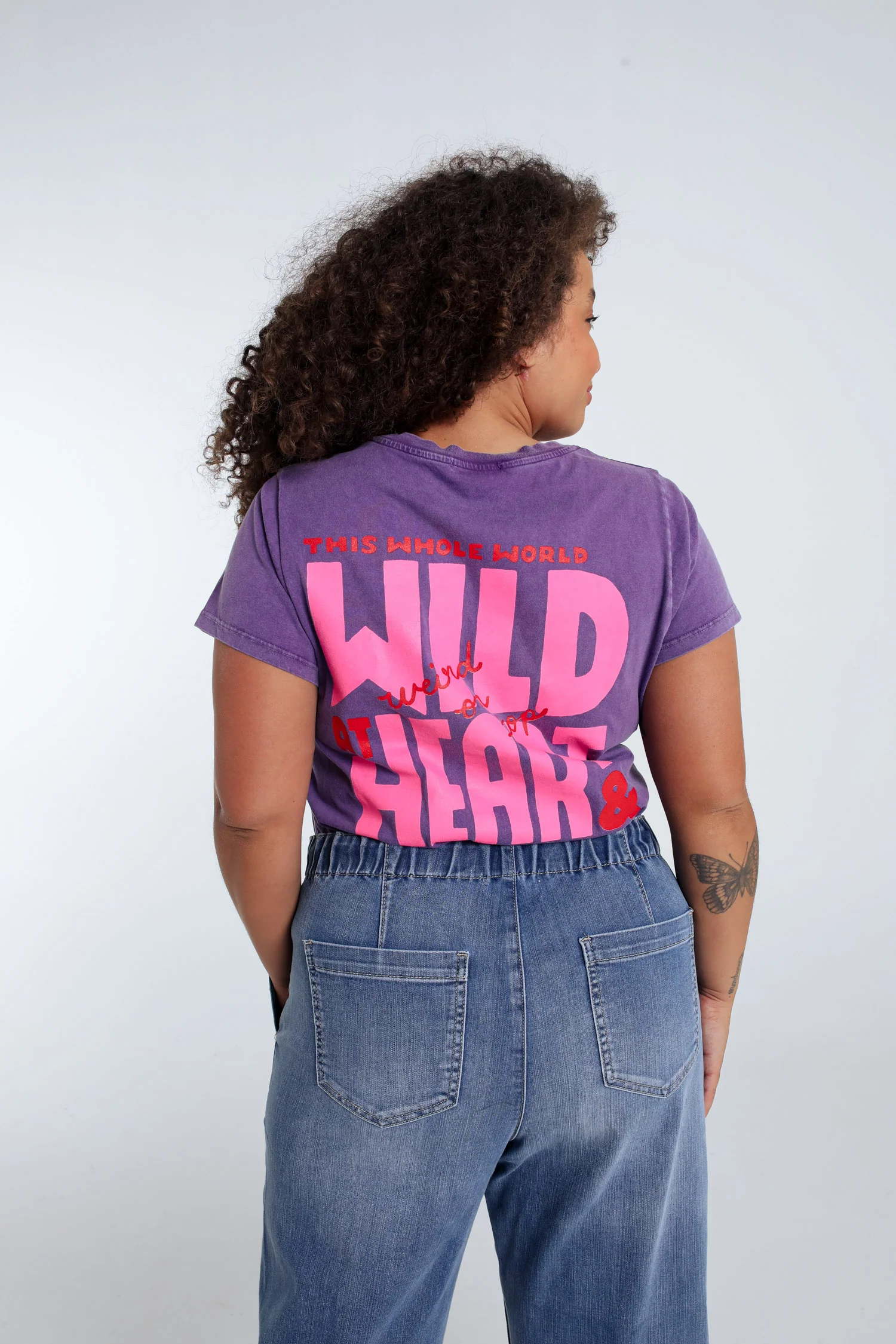 Katoenen T-shirt met de boodschap Wild heart - Image 5