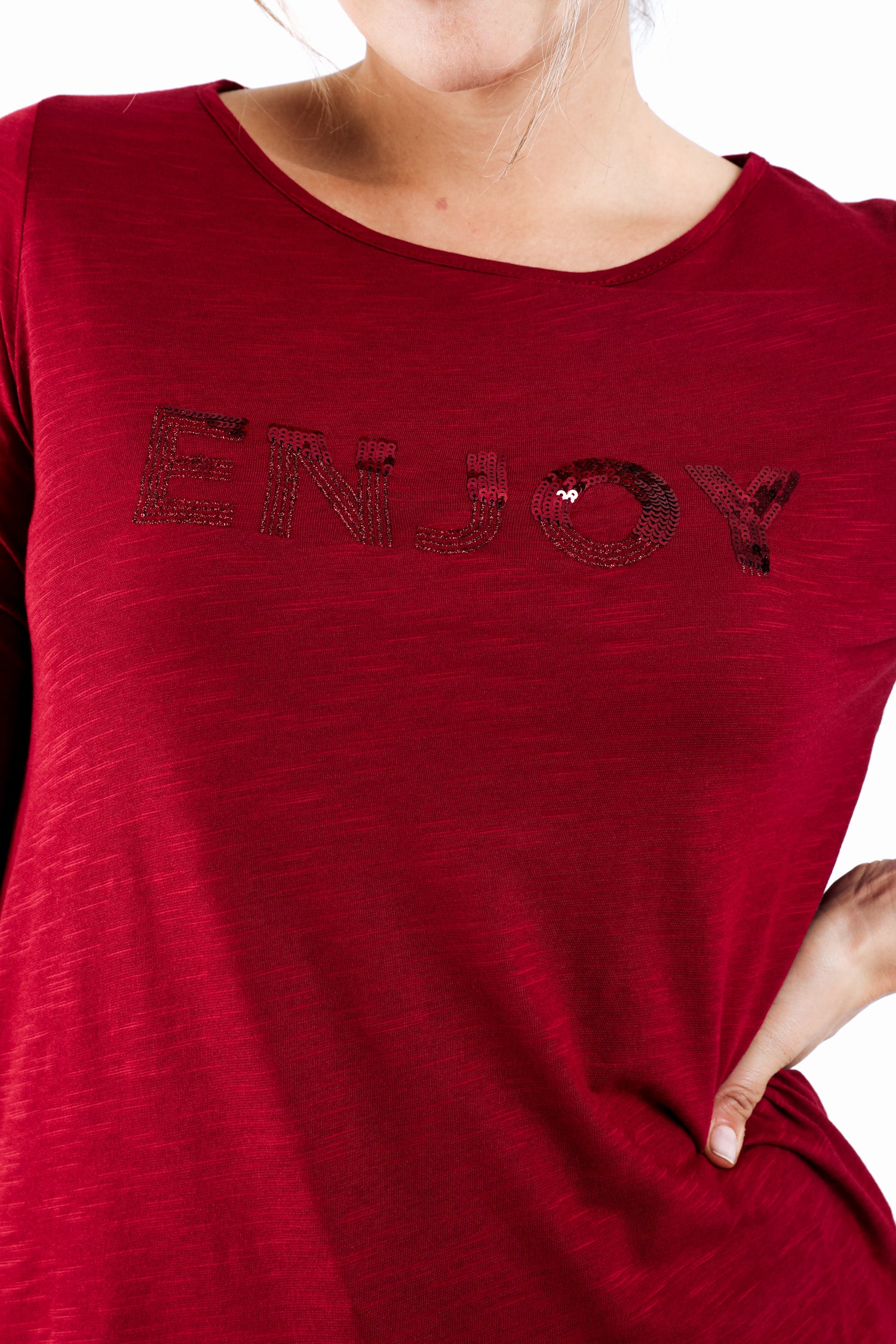 Effen katoenen T-shirt Enjoy - Image 4