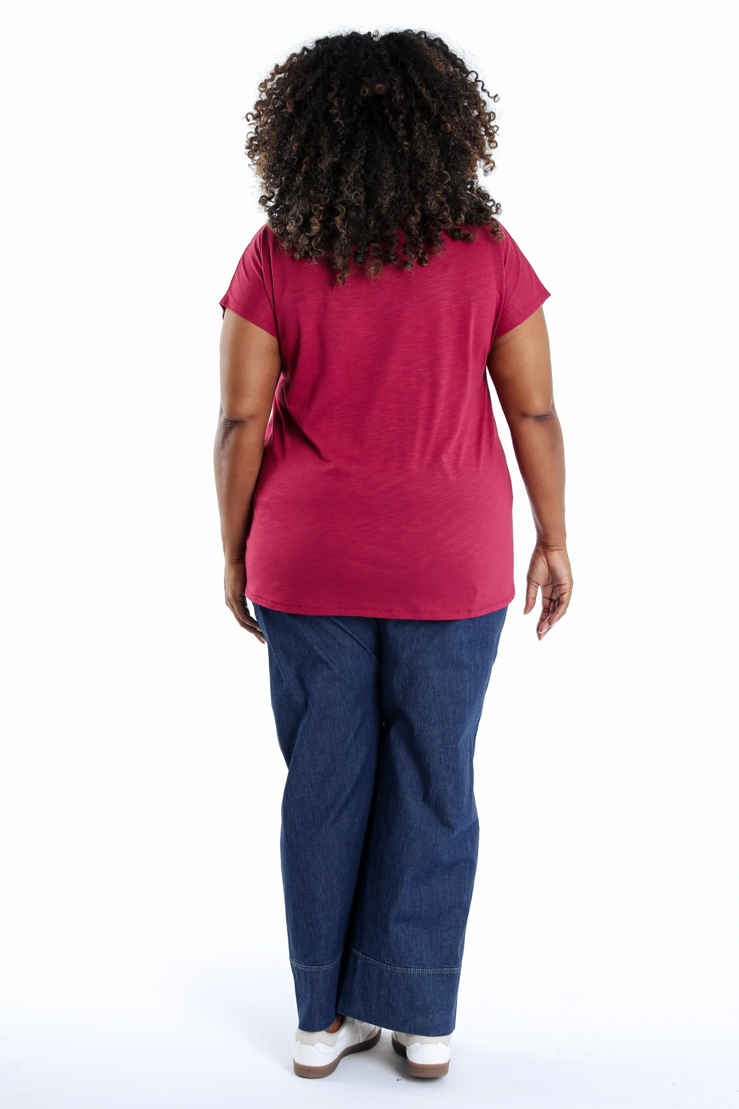 Effen katoenen T-shirt Enjoy met pailletten - Image 2