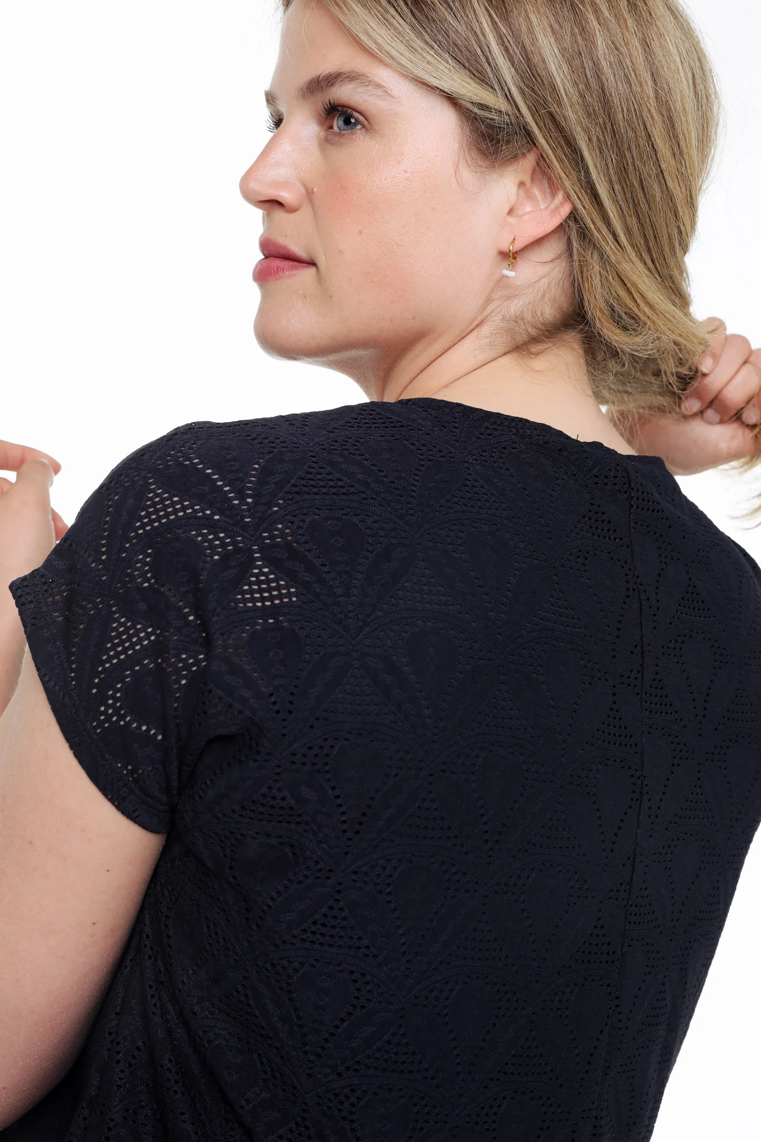 Effen kanten T-shirt met bloemmotief - Image 17