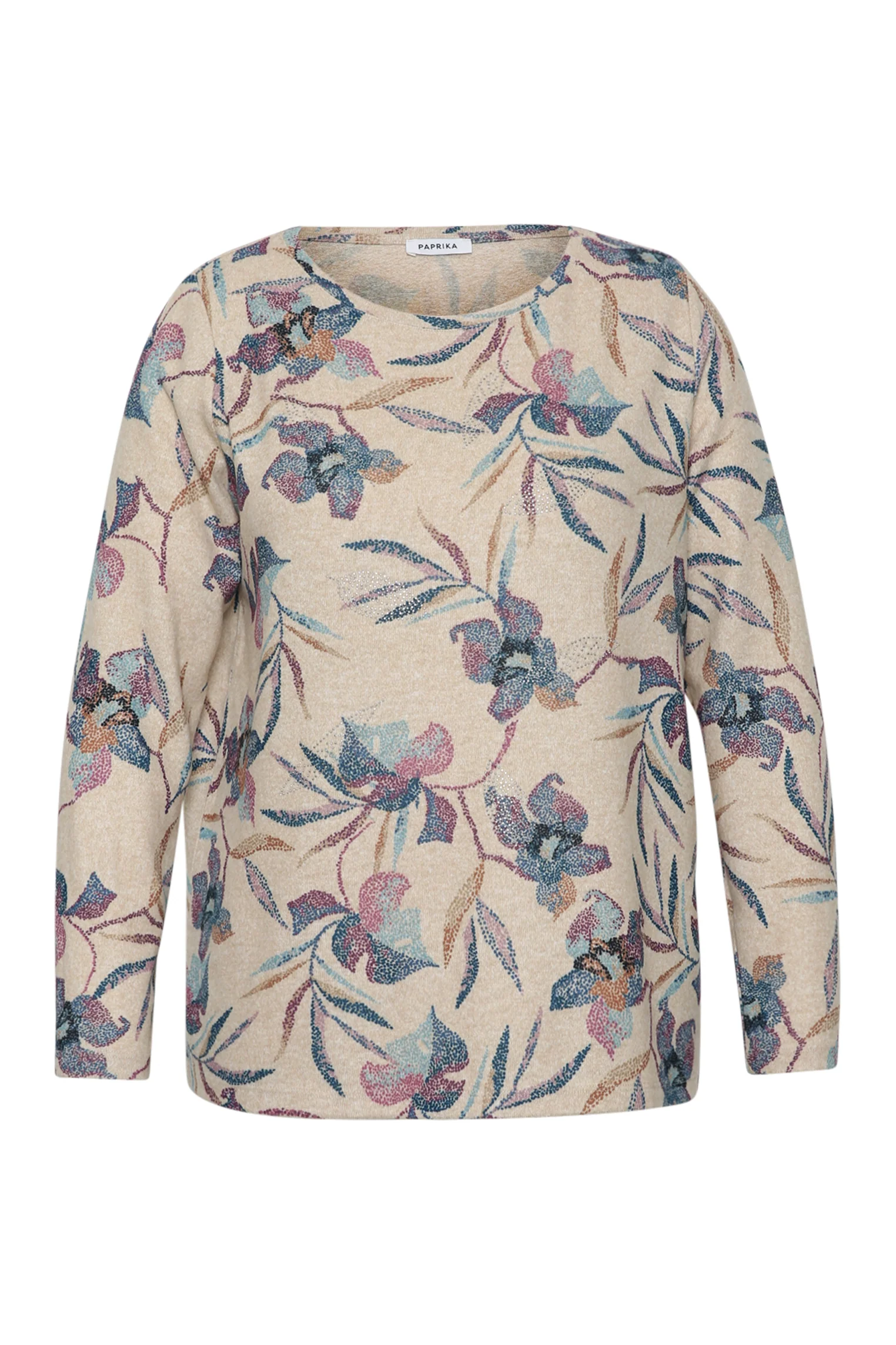 T-shirt van warme gebreide stof met bloemenprint - Image 8