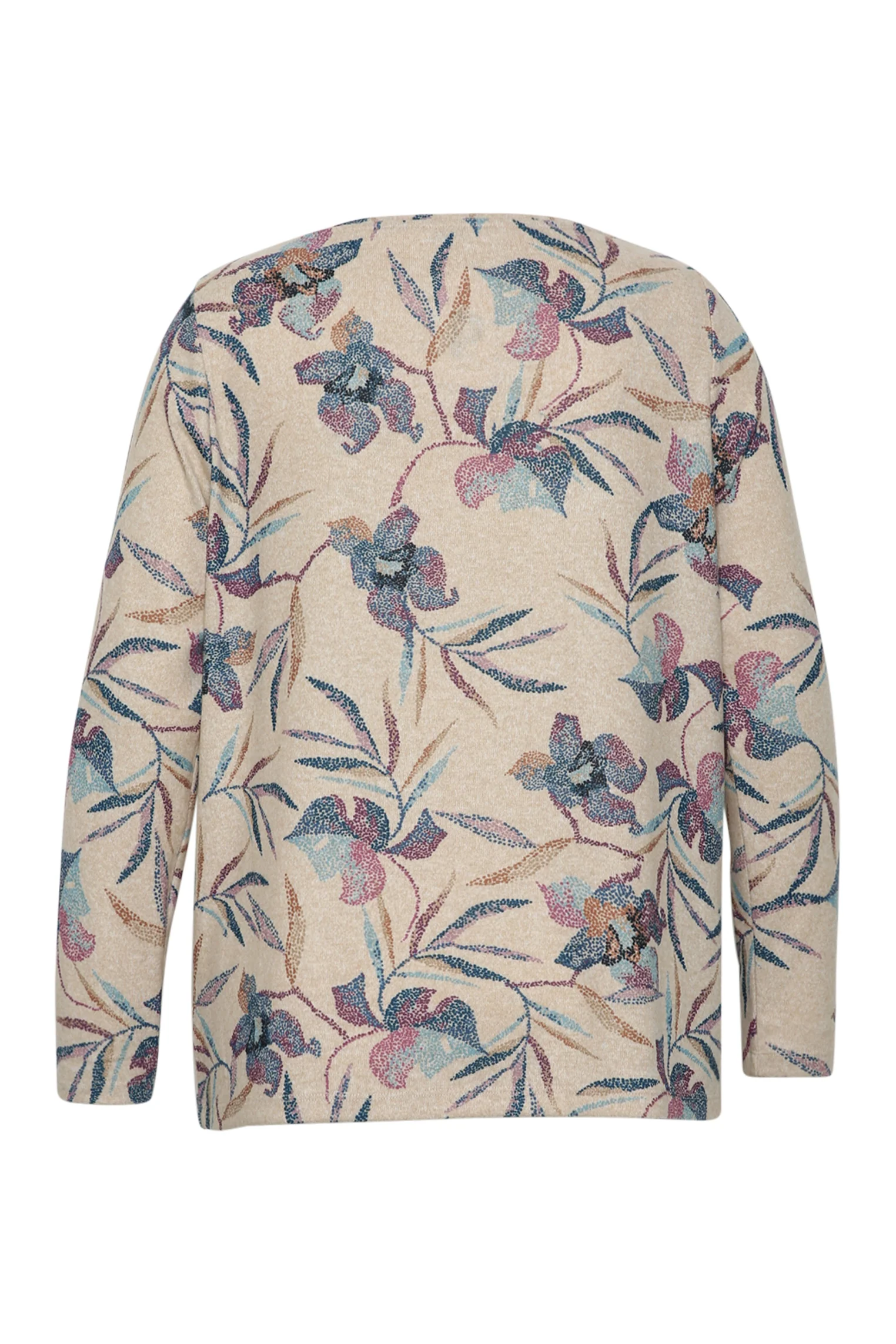 T-shirt van warme gebreide stof met bloemenprint - Image 9