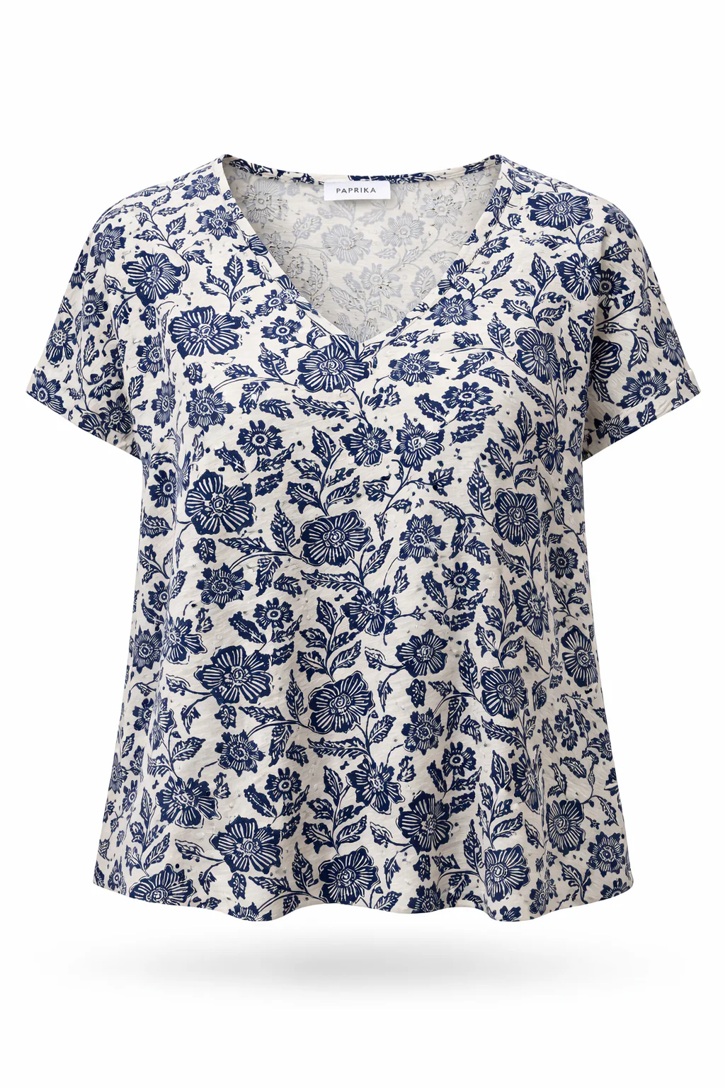 T-shirt van gebreide kant met bloemenprint - Image 9