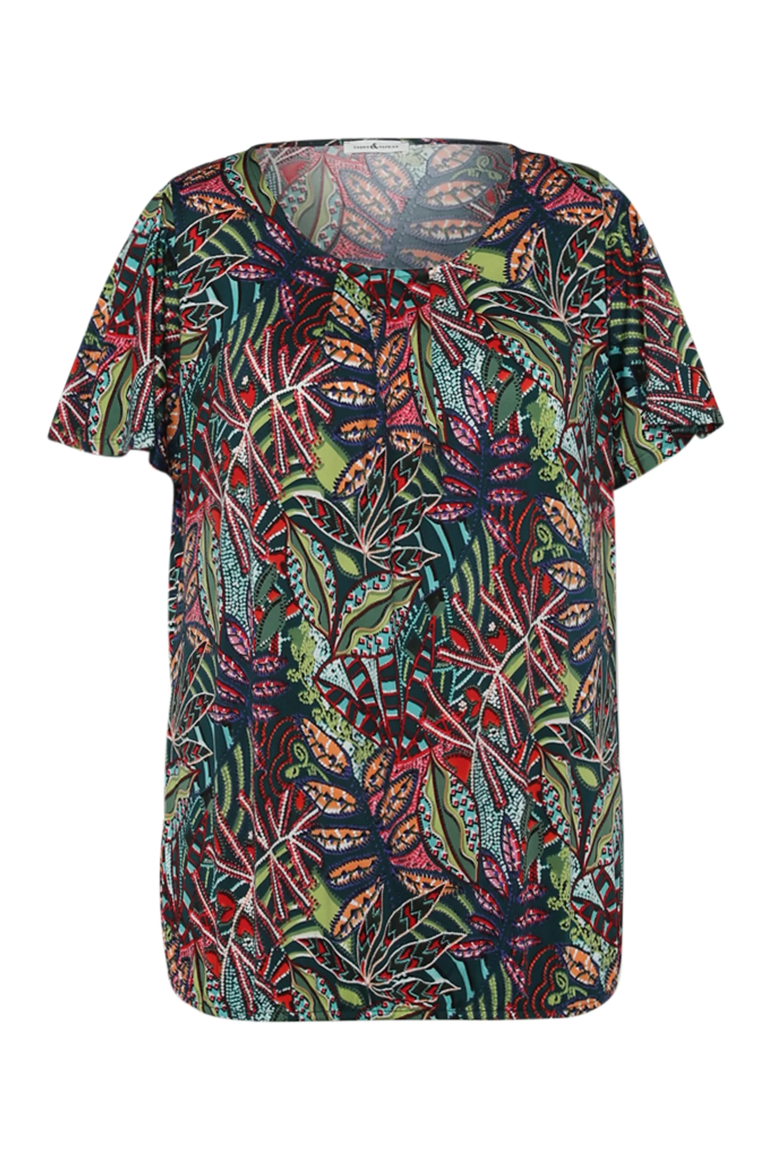 T-shirt van koud gaas met bladerenprint - Image 10