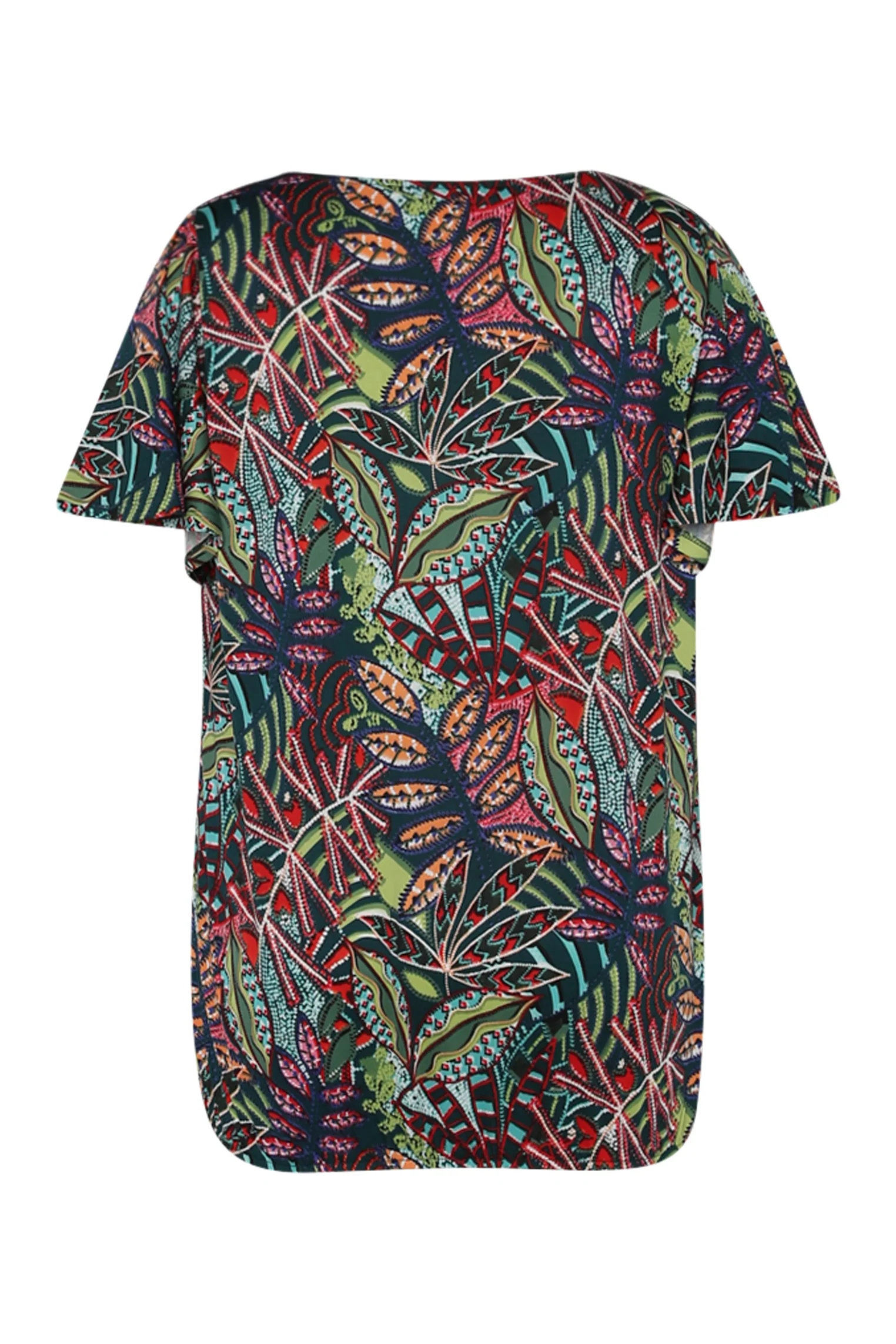 T-shirt van koud gaas met bladerenprint - Image 11