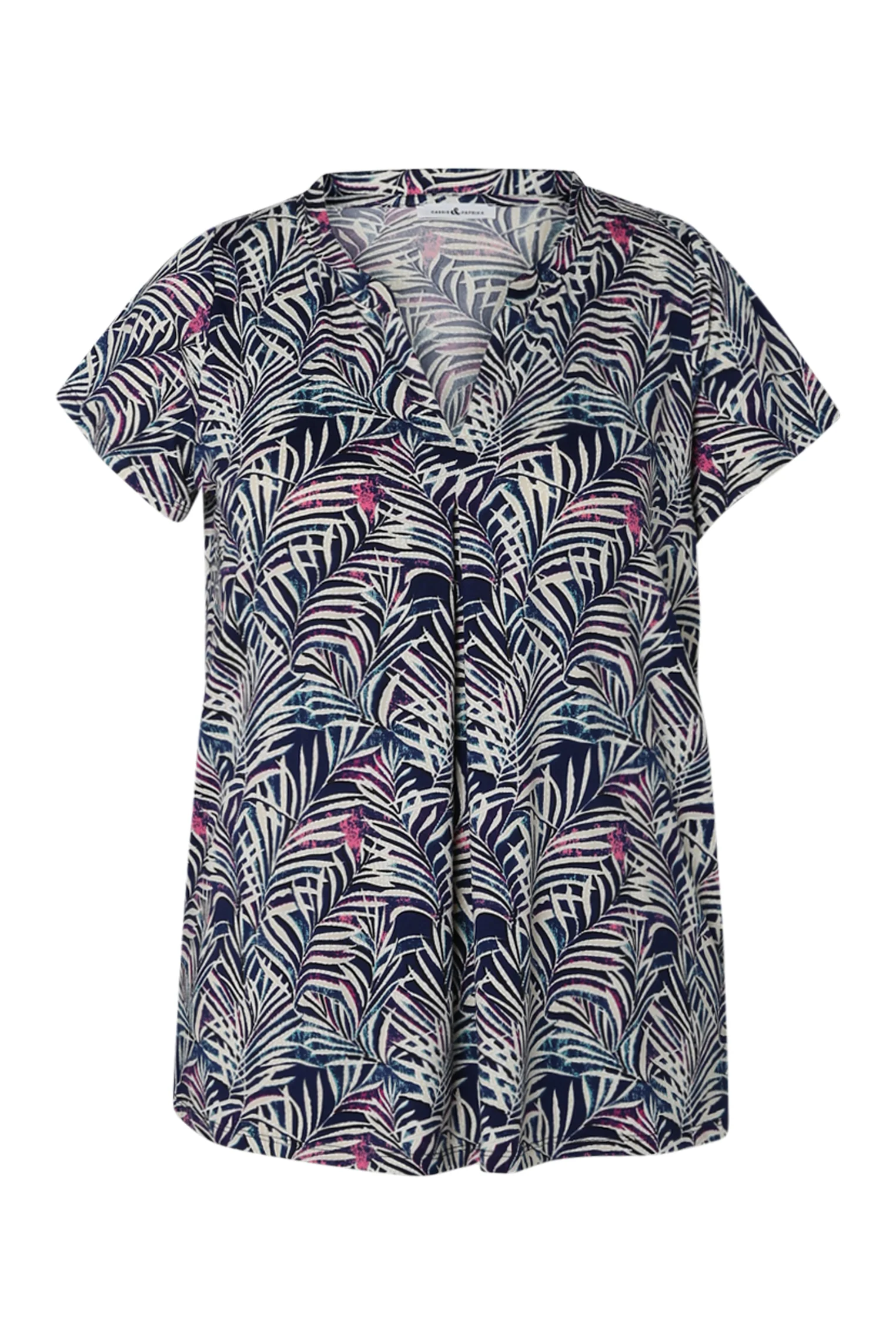 T-shirt van koel gaas met bladerenprint - Image 10