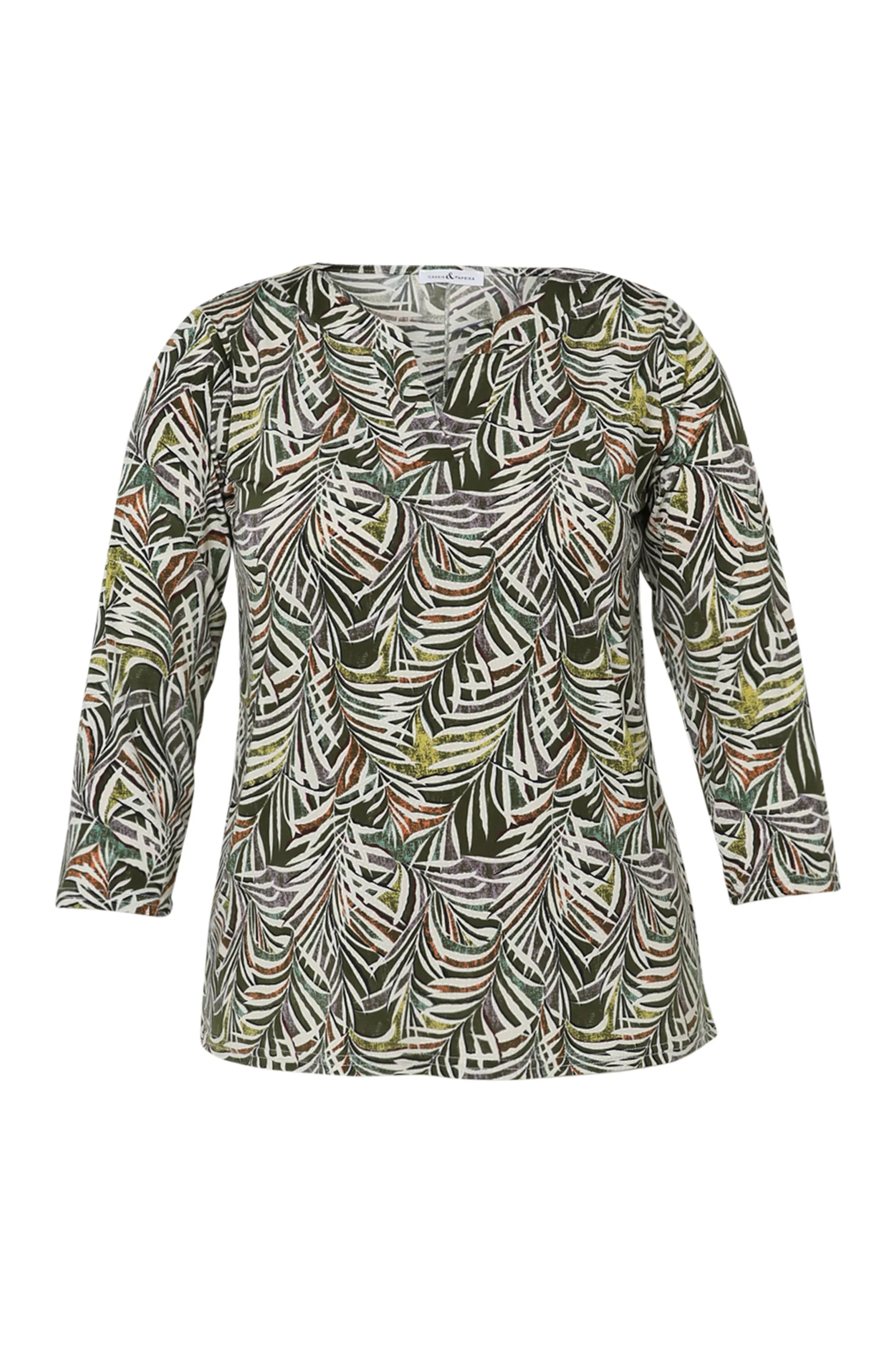  T-shirt van koel breiwerk met bladdessin - Image 10