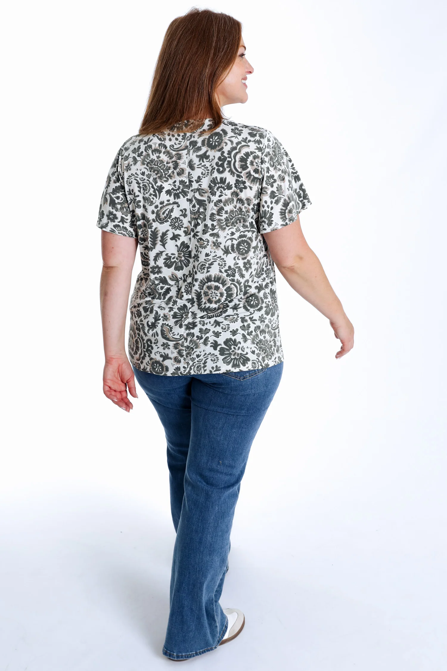 T-shirt van koele mesh met tweekleurige bloemenprint - Image 13