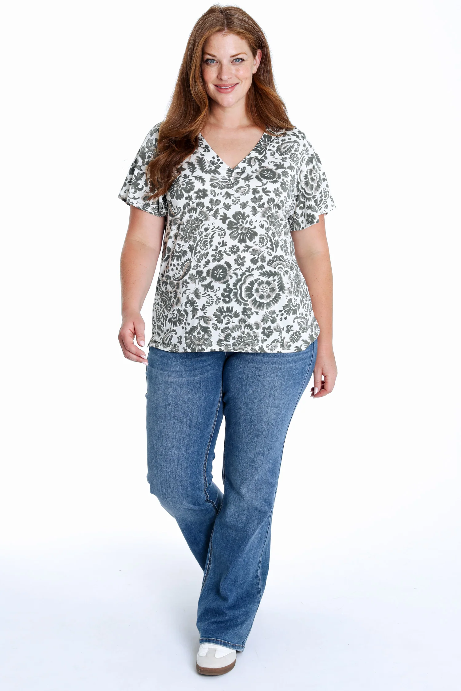 T-shirt van koele mesh met tweekleurige bloemenprint - Image 20