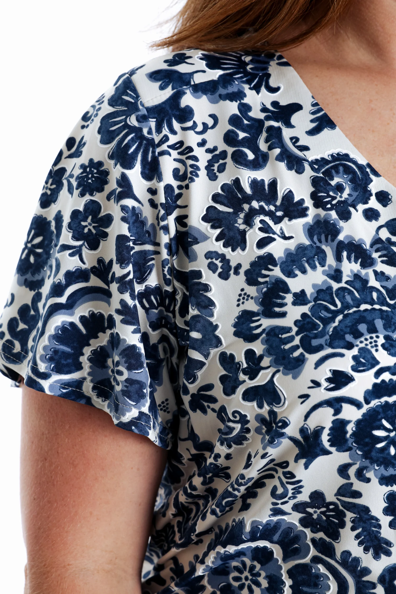T-shirt van koele mesh met tweekleurige bloemenprint - Image 4