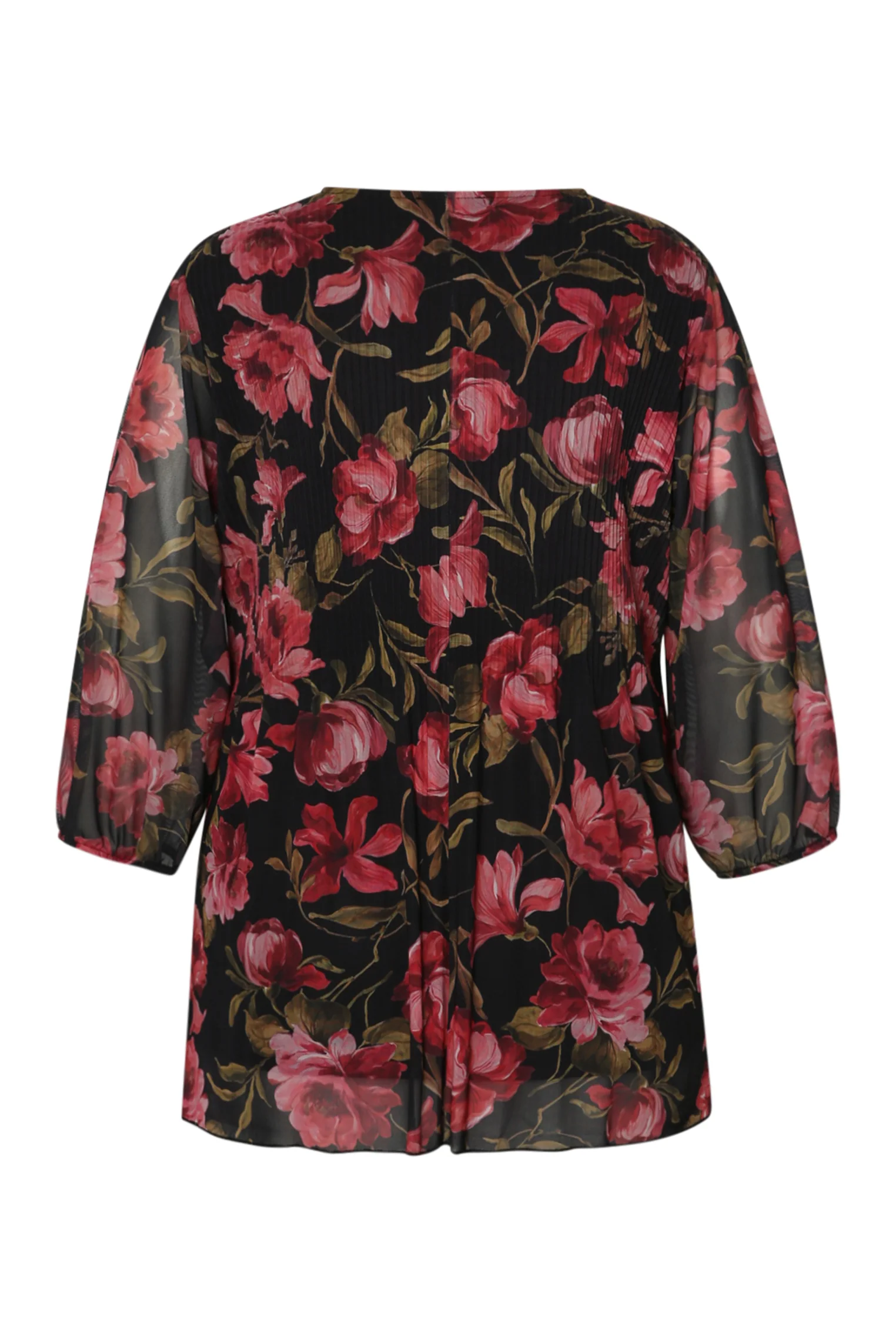 T-shirt met bloemenprint en mesh - Image 9