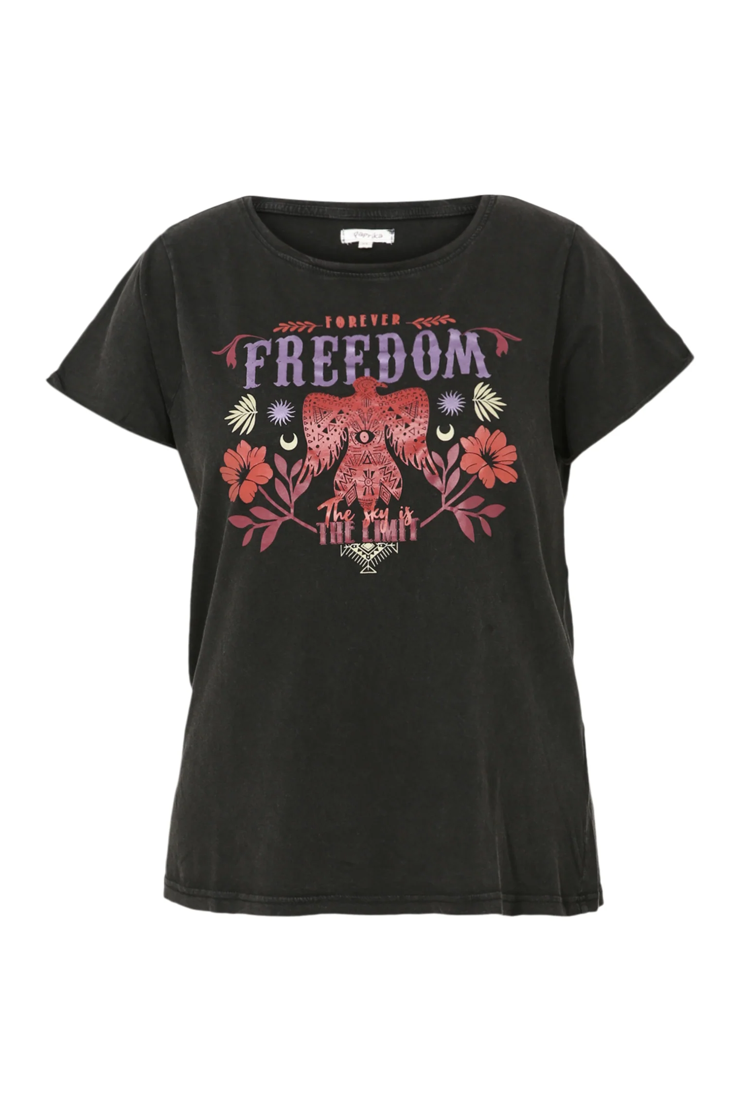 Los T-shirt met opschrift 'Freedom' - Image 8