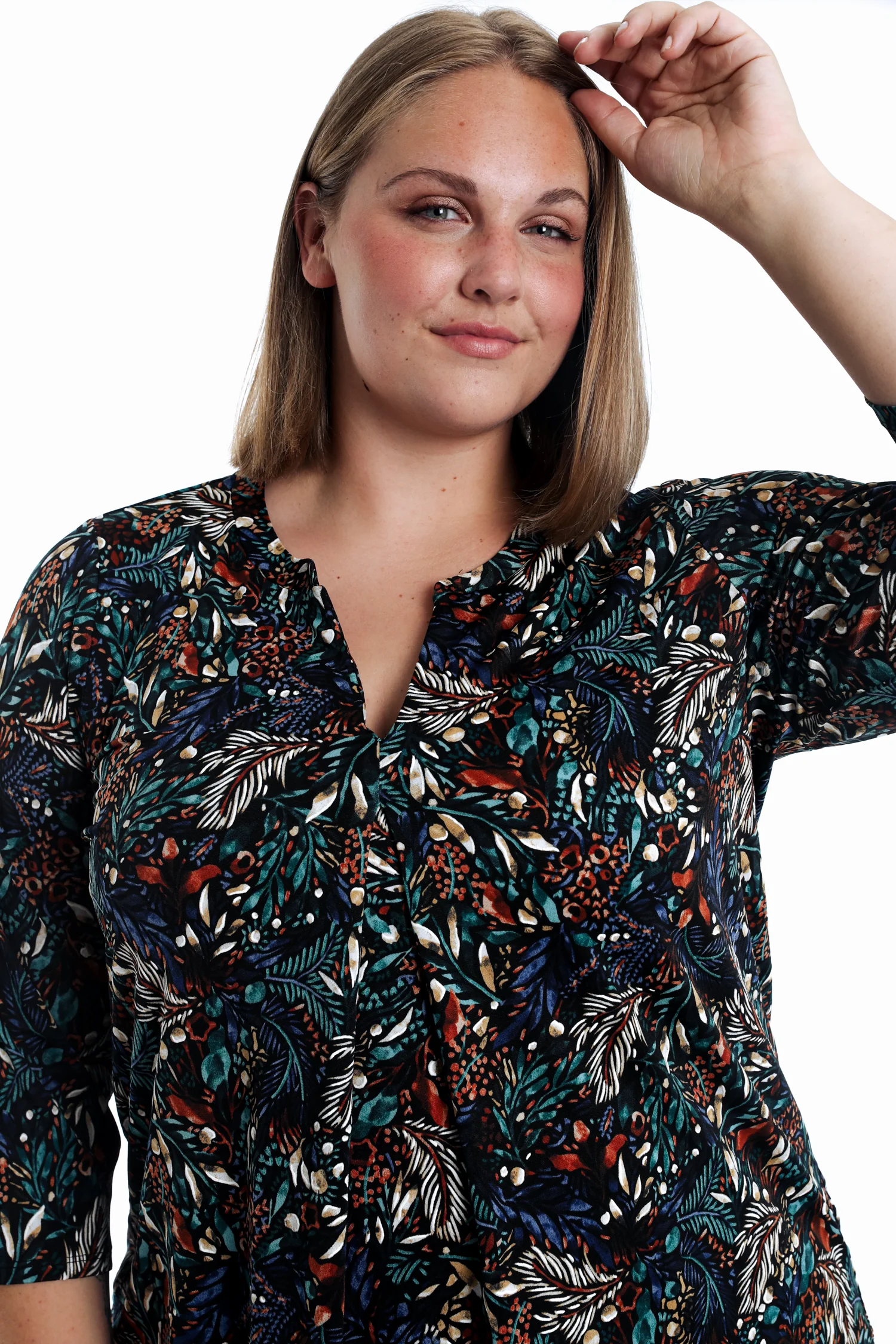 T-shirt met bladprint - Image 6