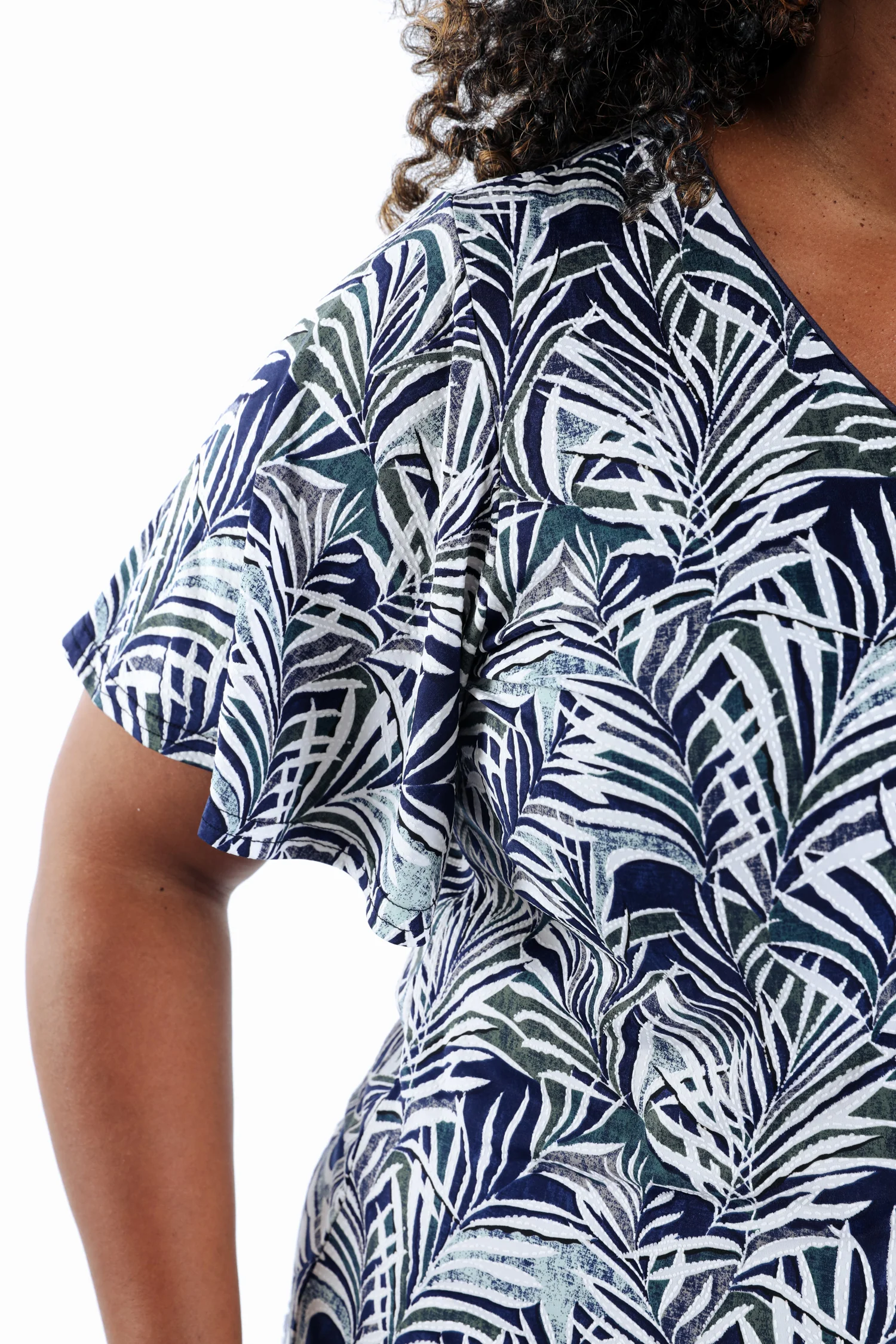 T-shirt met bladprint - Image 4