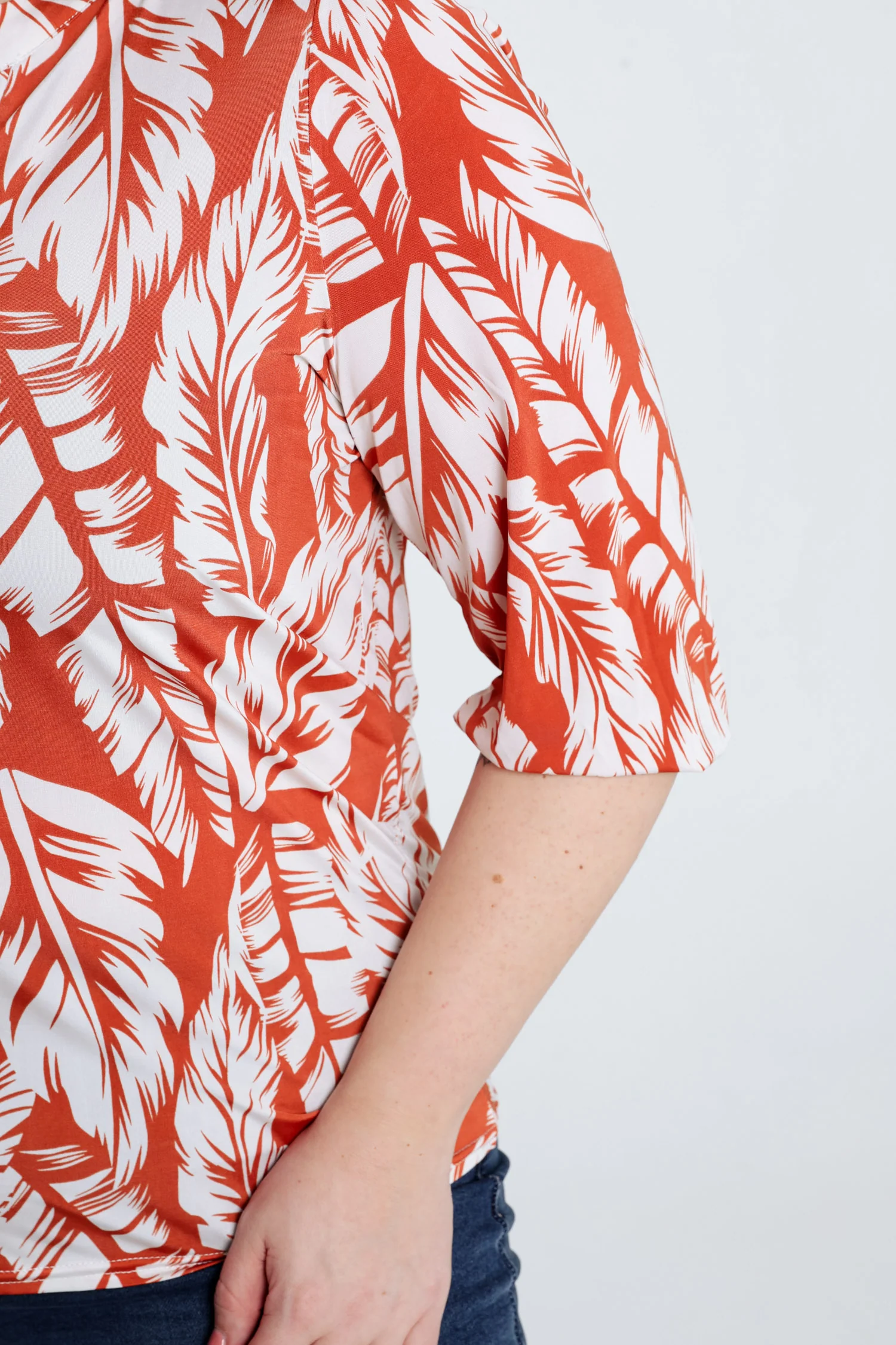 T-shirt met bladprint - Image 15