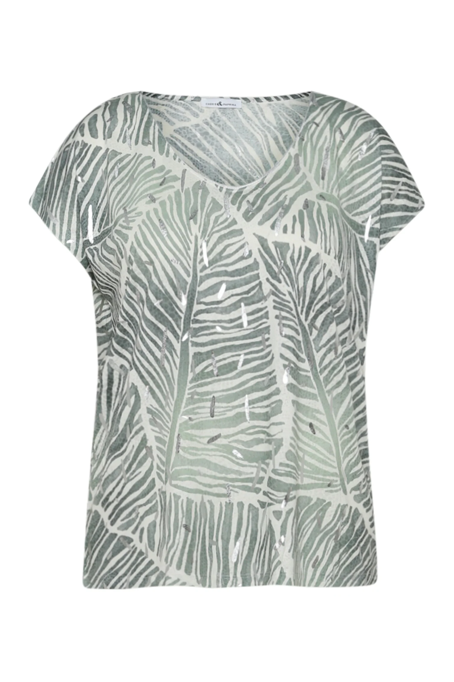 Foil bedrukt T-shirt met bladeren - Image 10