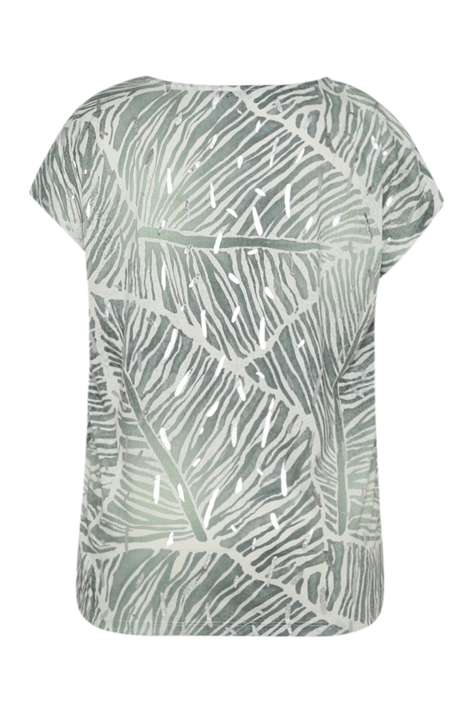 Foil bedrukt T-shirt met bladeren - Image 11