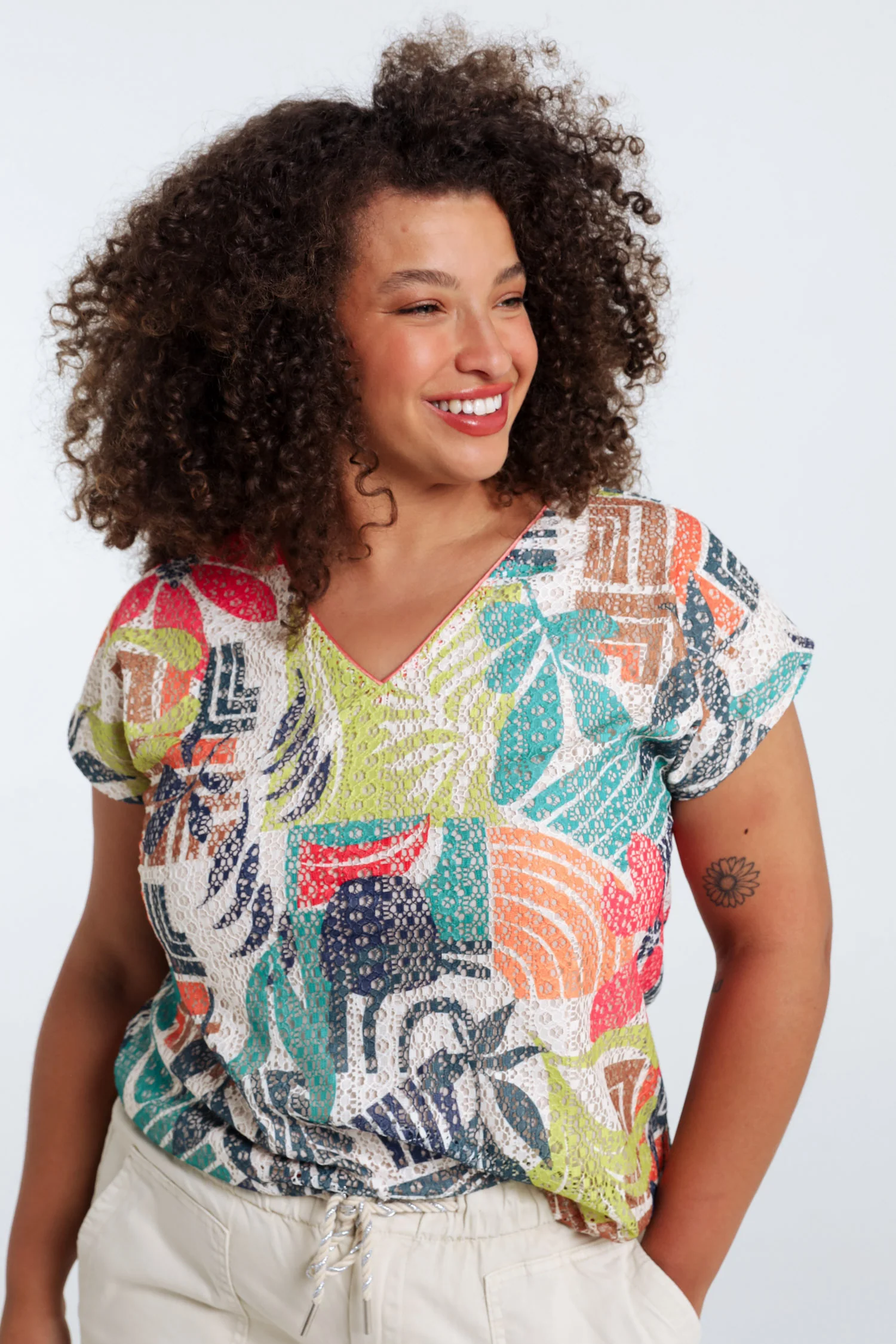 Bloemdruk T-shirt