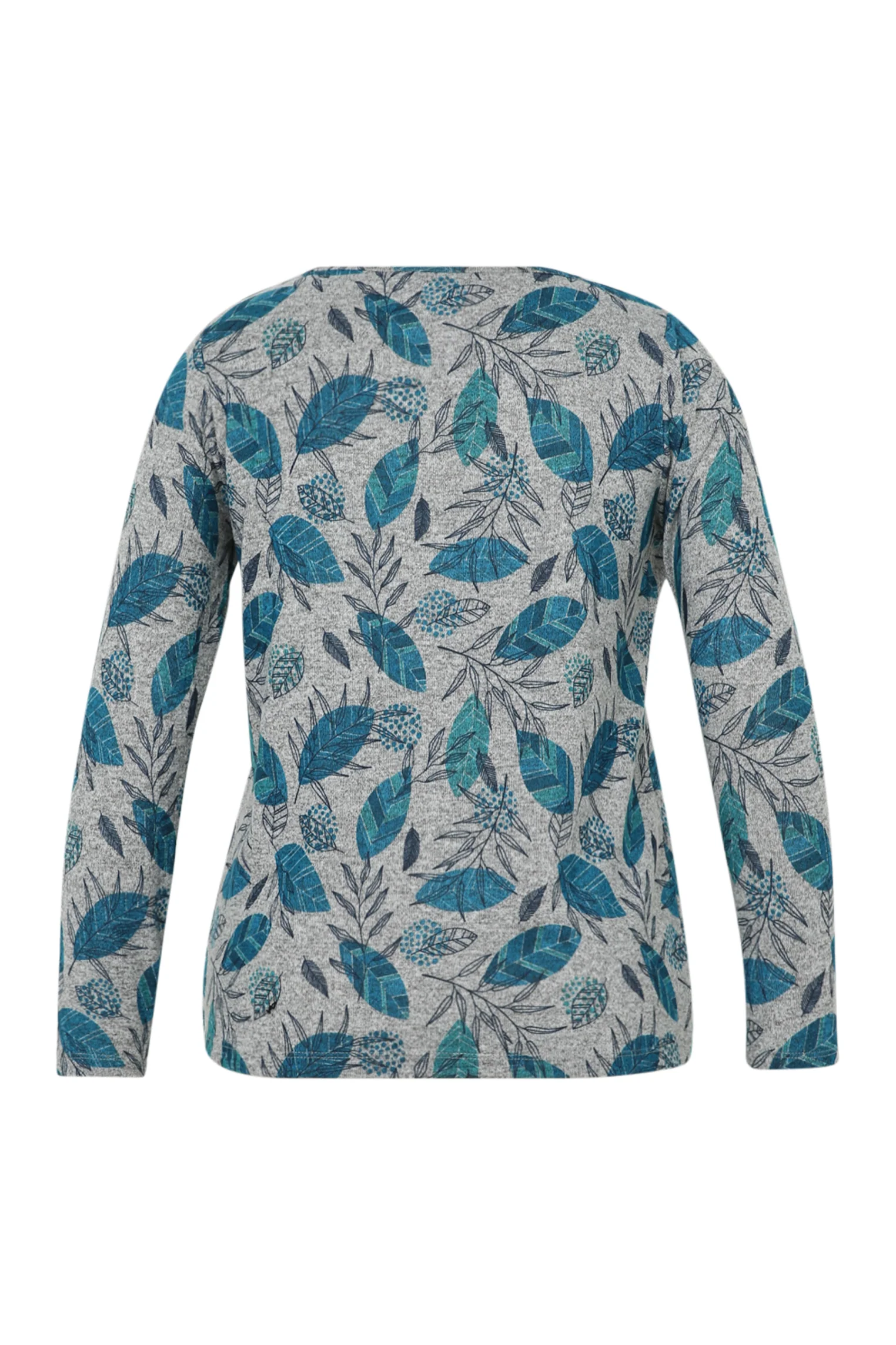 Warm gebreid T-shirt met bladprint en strasssteentjes - Image 11