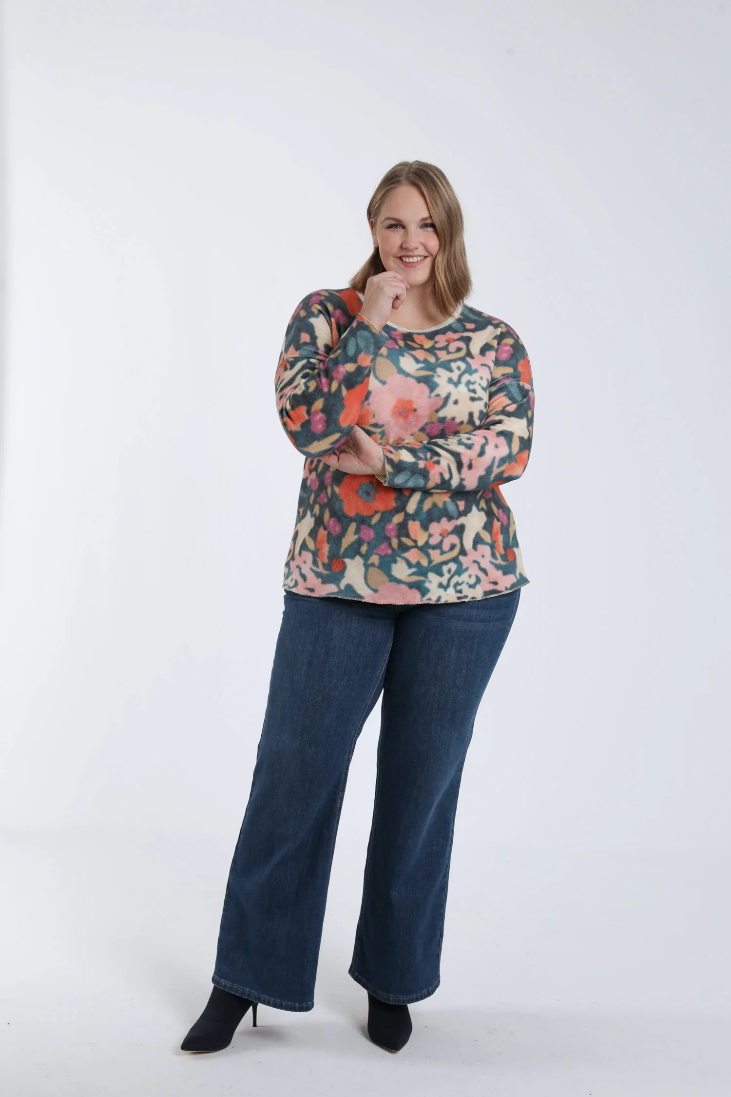 T-shirt van warme stof met bloemenprint - Image 6