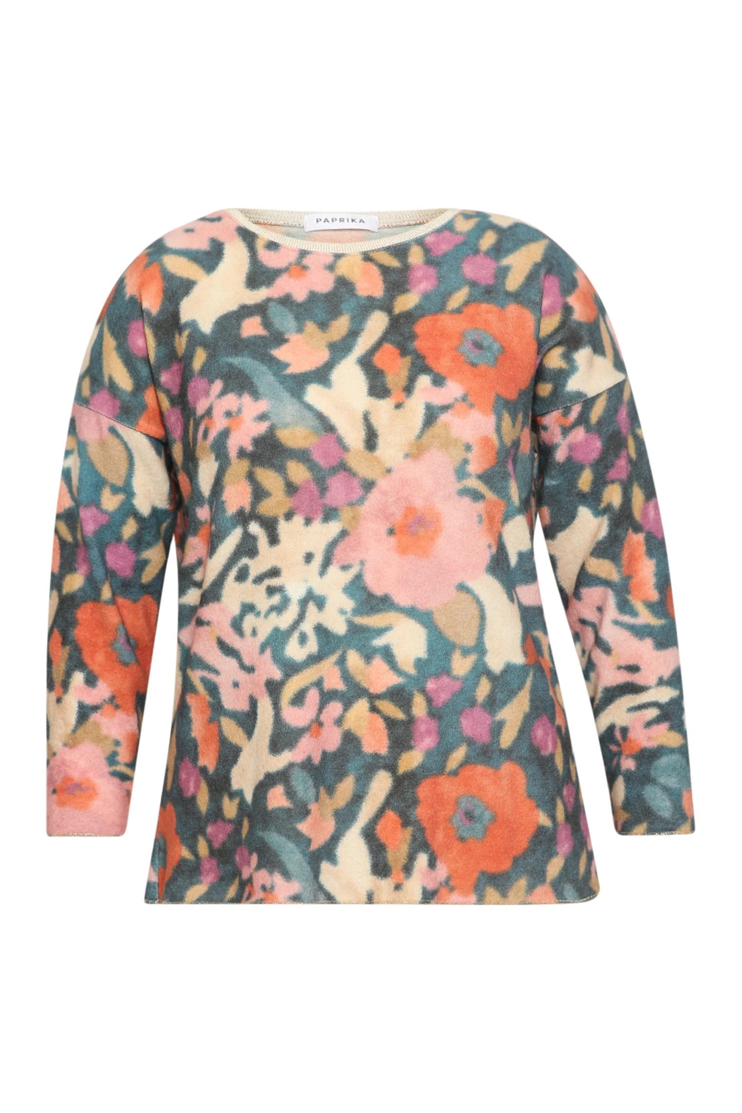 T-shirt van warme stof met bloemenprint - Image 8