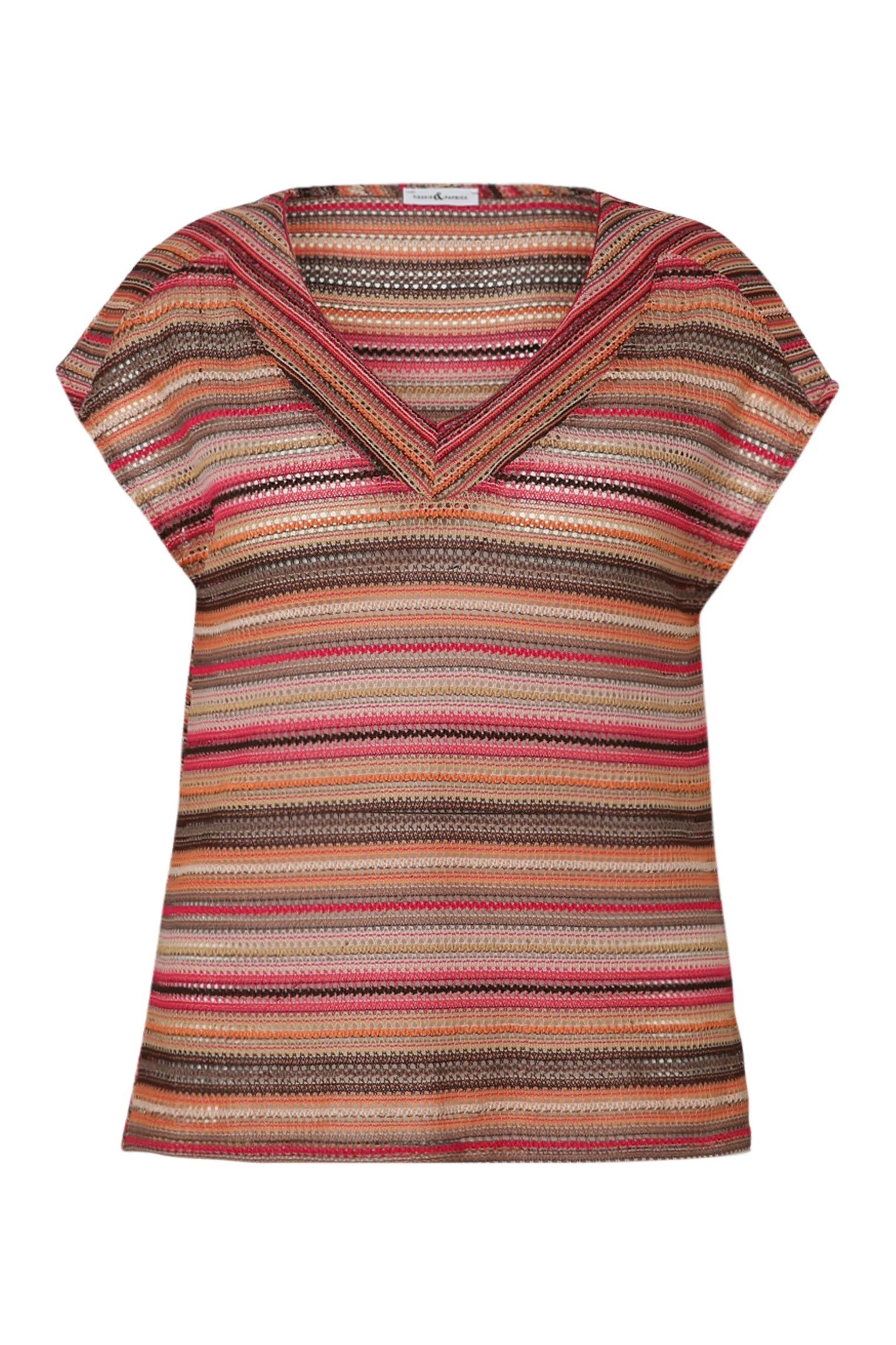 Gestreept kanten T-shirt - Image 10