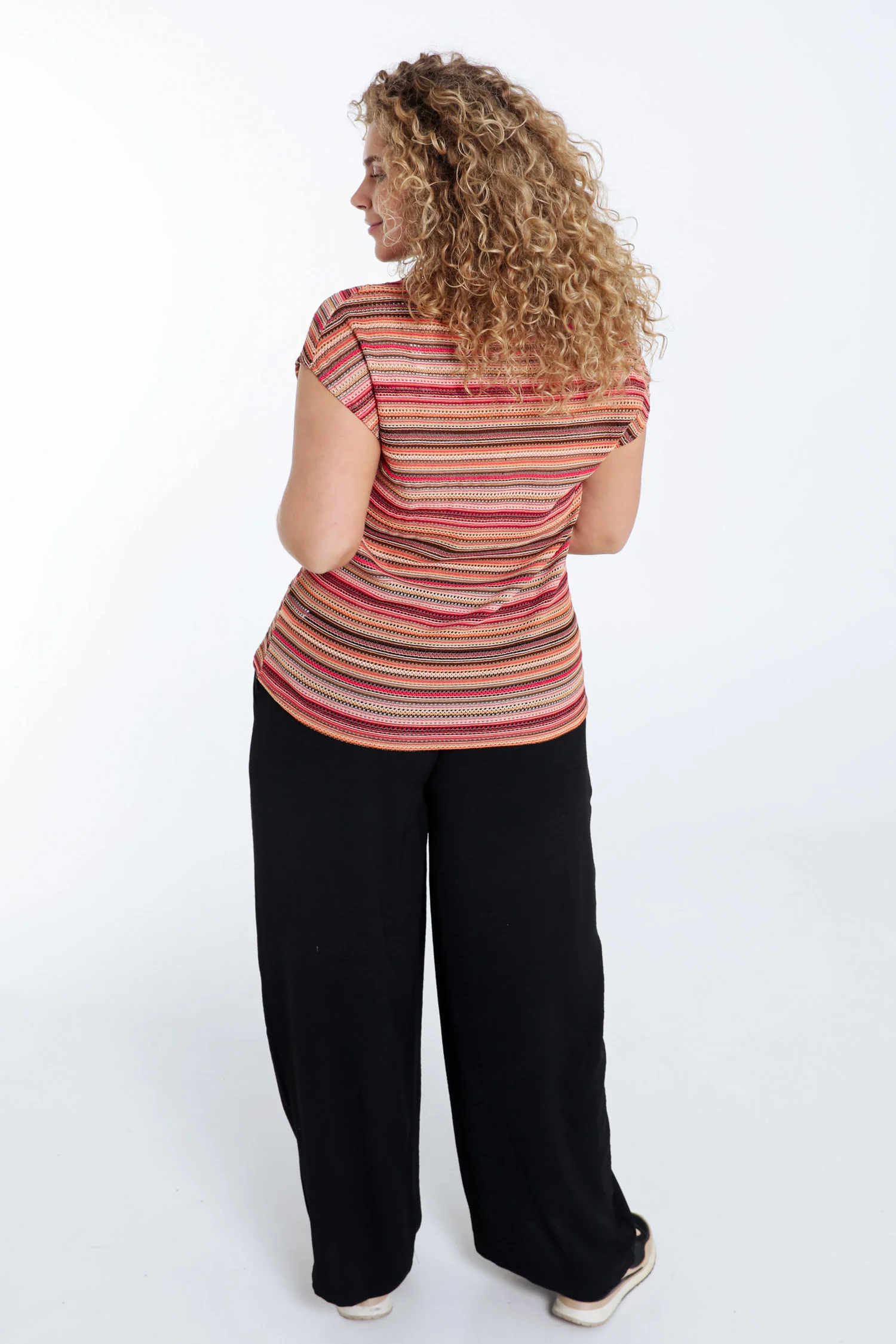 Gestreept kanten T-shirt - Image 2