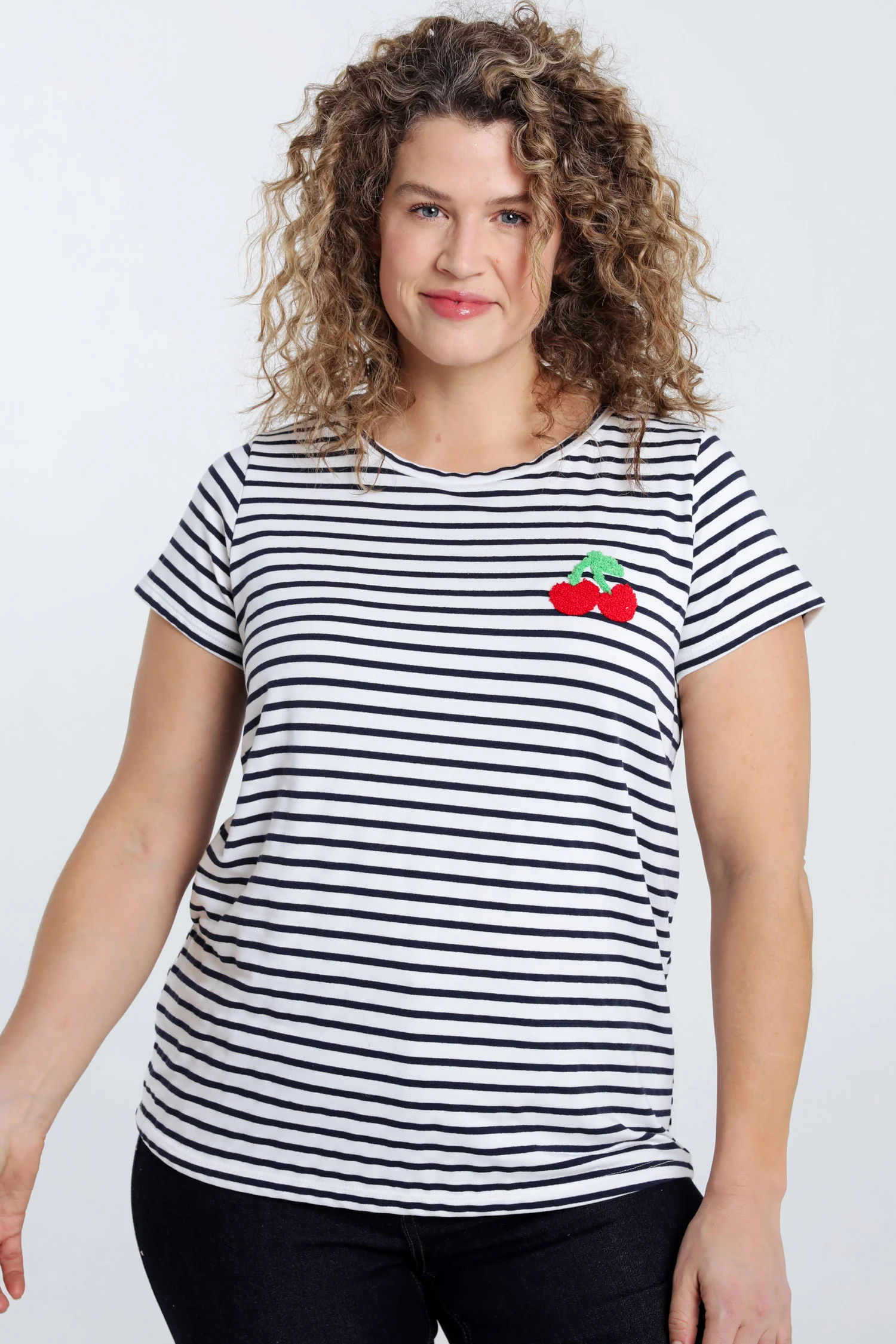 Matrozen-T-shirt met kersdetail