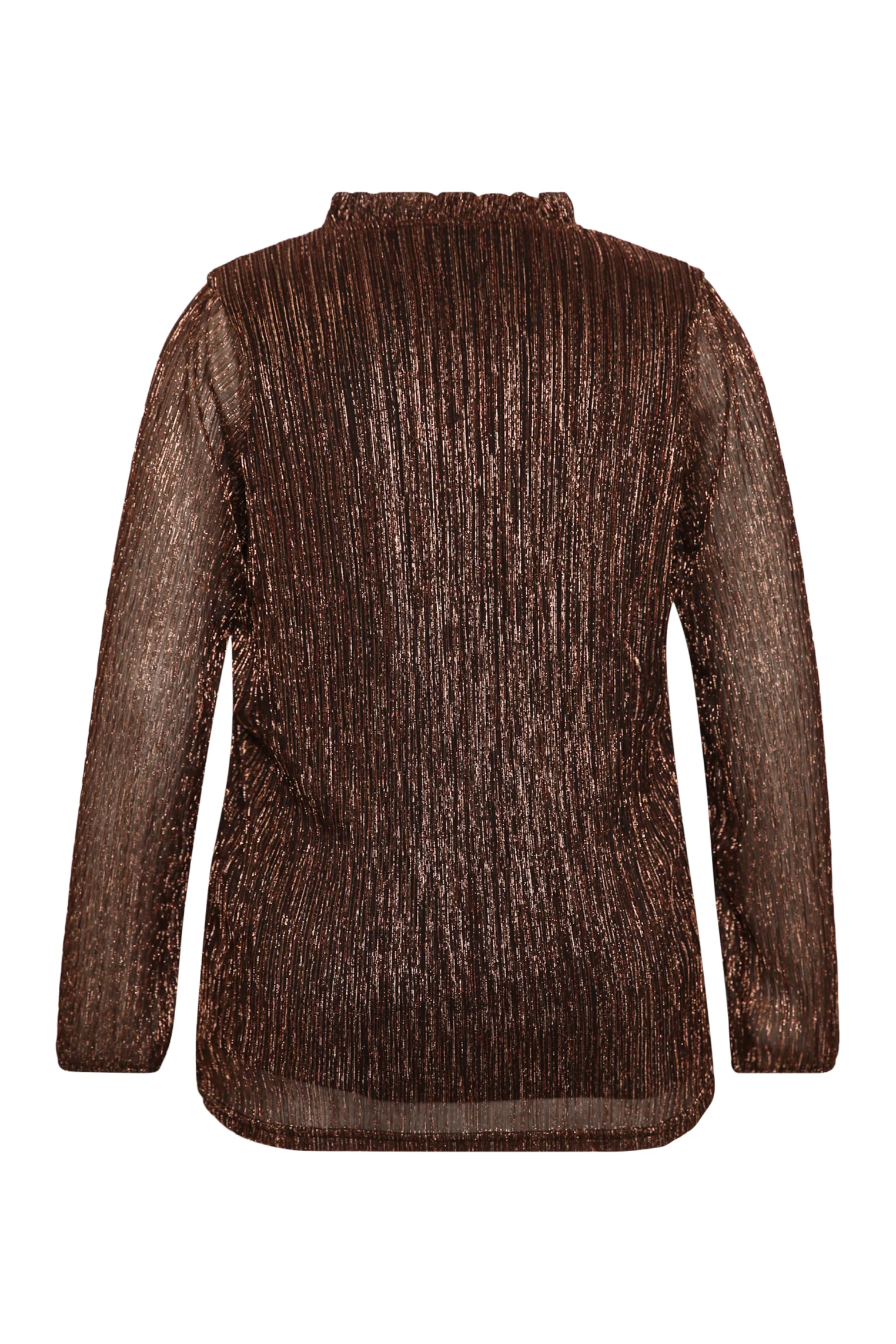 Effen geplooid T-shirt met lurex - Image 9