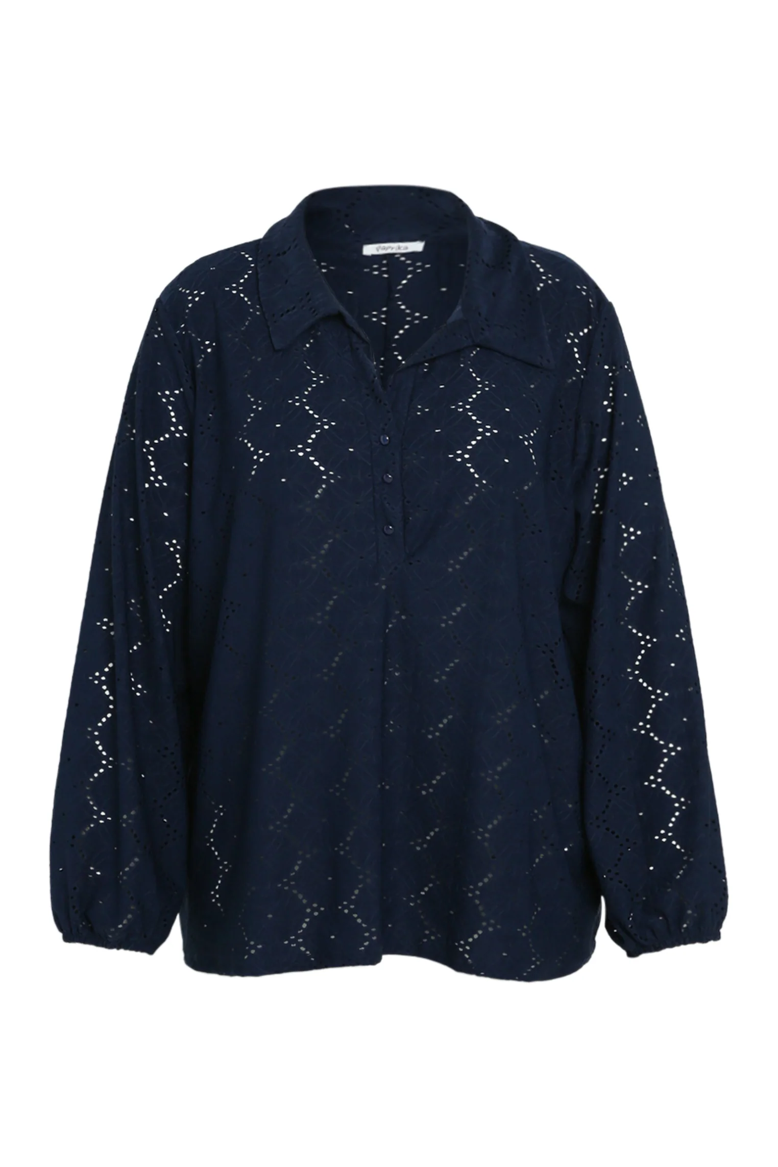Effen T-shirt met opengewerkte bloemen - Image 10