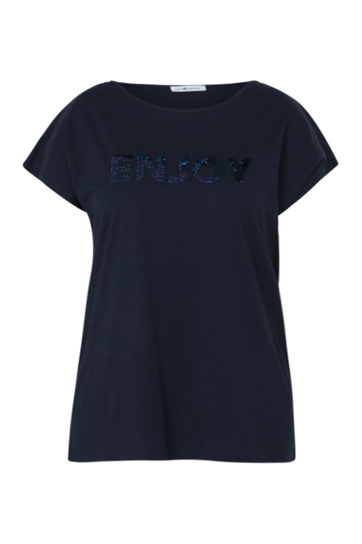 Effen T-shirt met borduring Enjoy en pailletten - Image 10