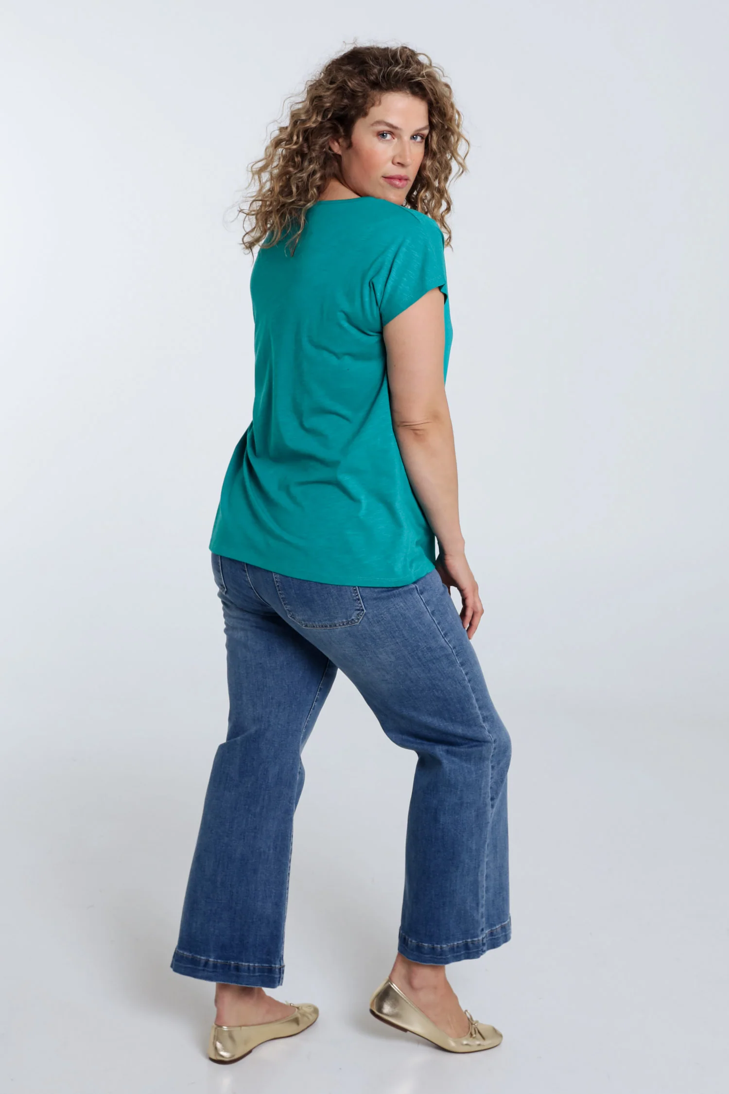 Effen T-shirt met borduring Enjoy en pailletten - Image 13