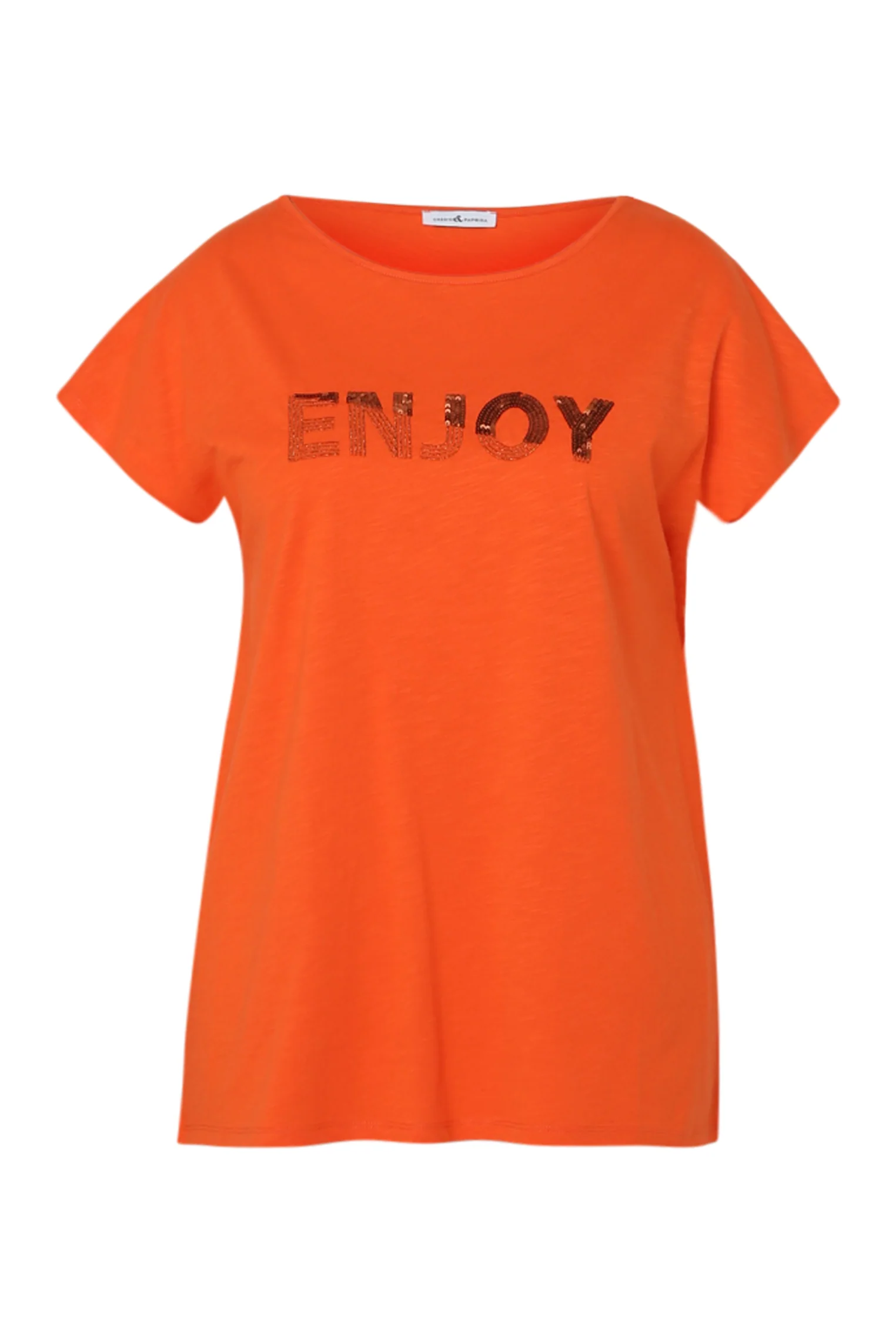 Effen T-shirt met borduring Enjoy en pailletten - Image 32