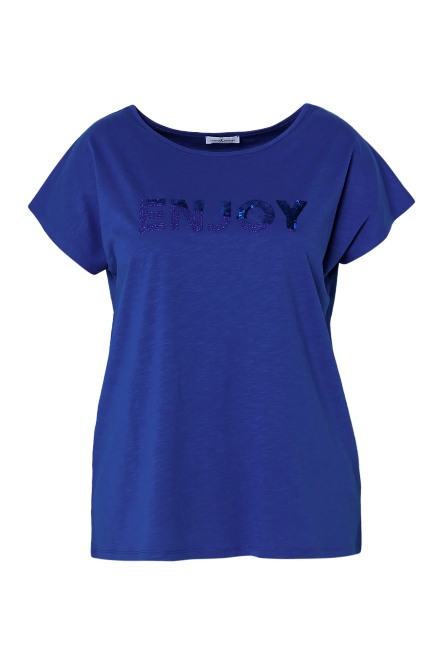 Effen T-shirt met borduring Enjoy en pailletten - Image 43