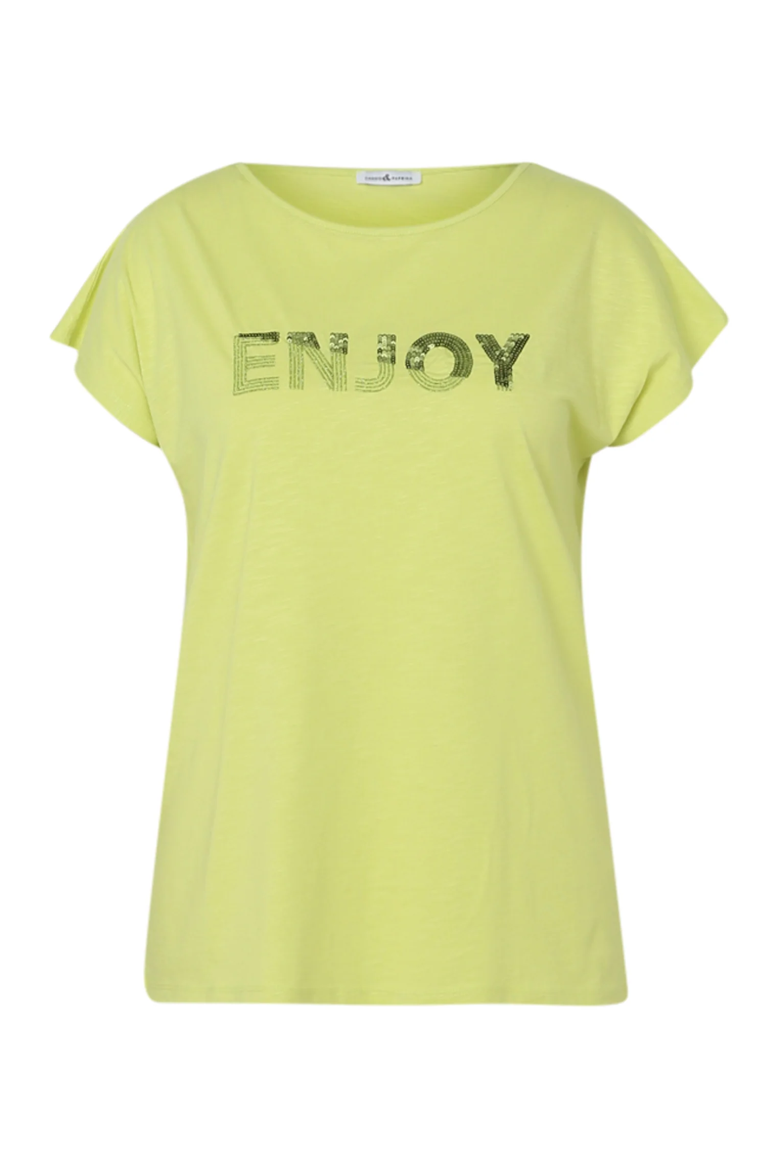 Effen T-shirt met borduring Enjoy en pailletten - Image 54