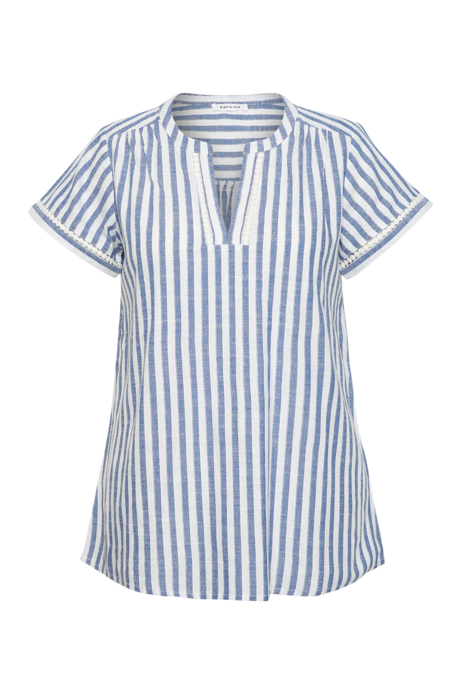 Gestreepte top met folie en borduursels - Image 9