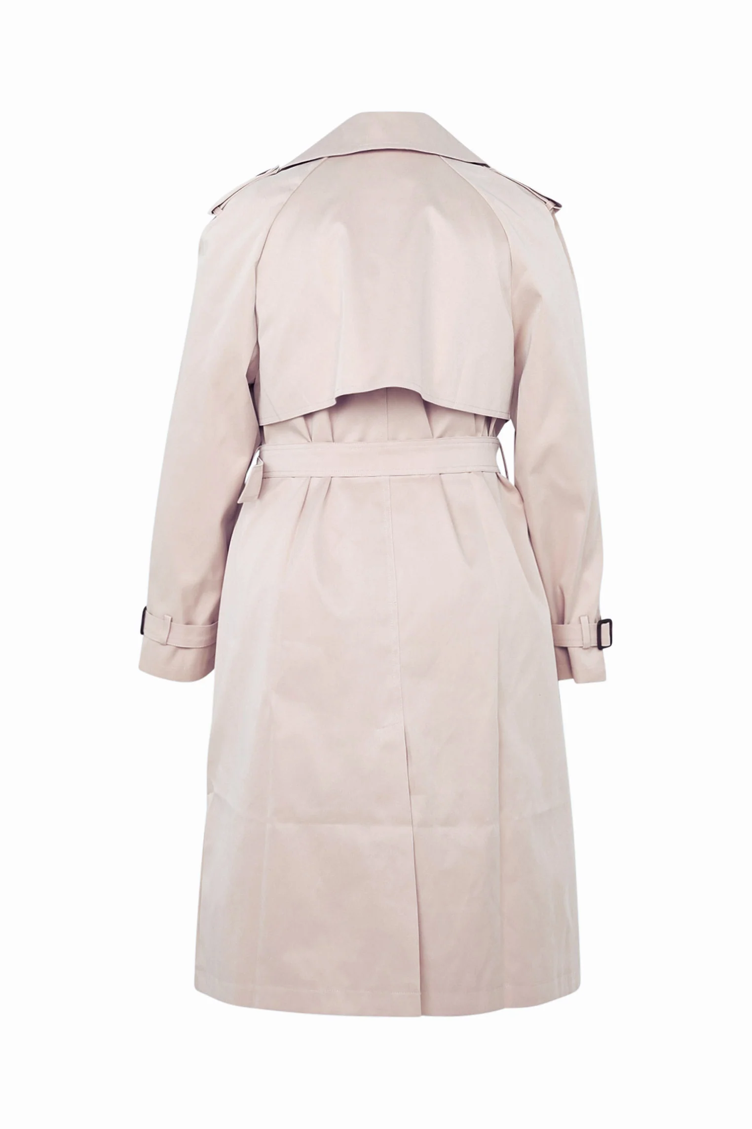 Halflange, effen trenchcoat met dubbele rij knopen - Image 11