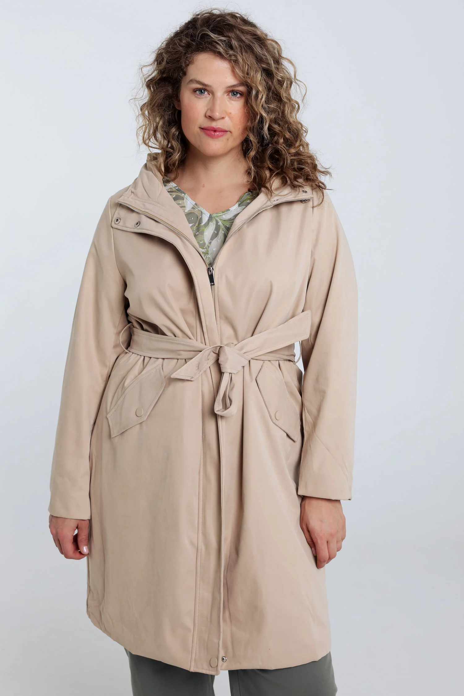 Effen mid-length trenchcoat met capuchon - Image 12