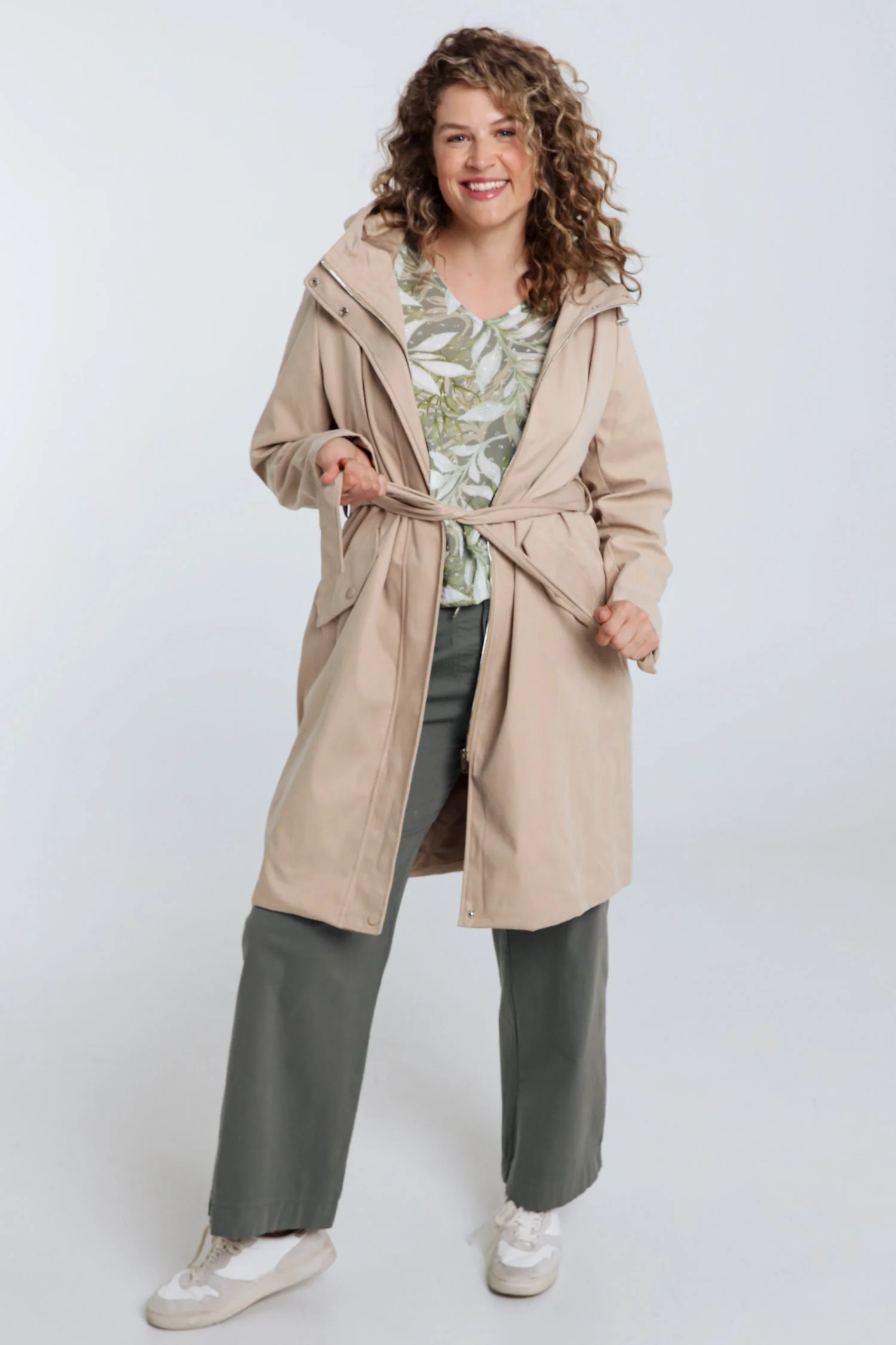 Effen mid-length trenchcoat met capuchon - Image 18