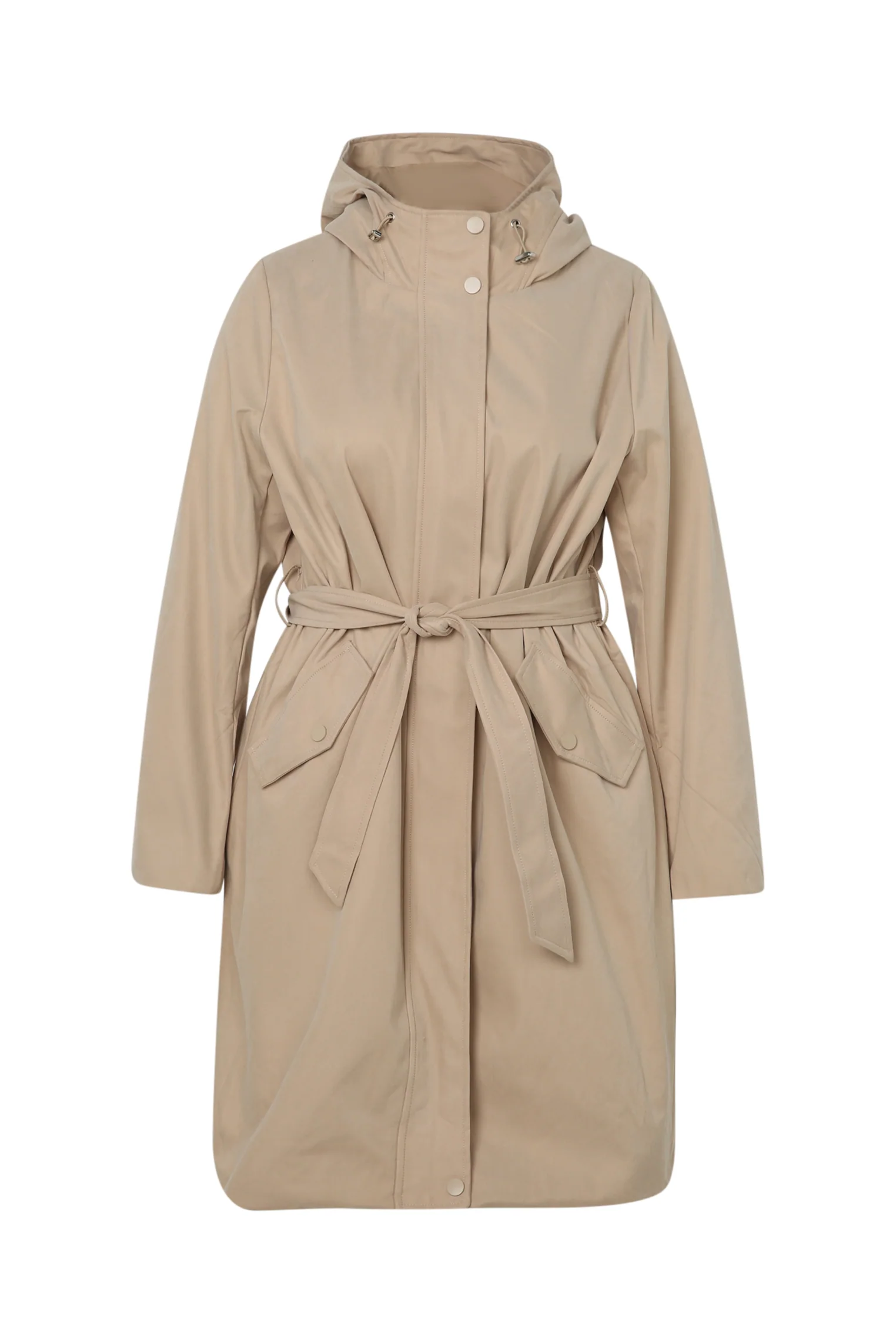 Effen mid-length trenchcoat met capuchon - Image 21
