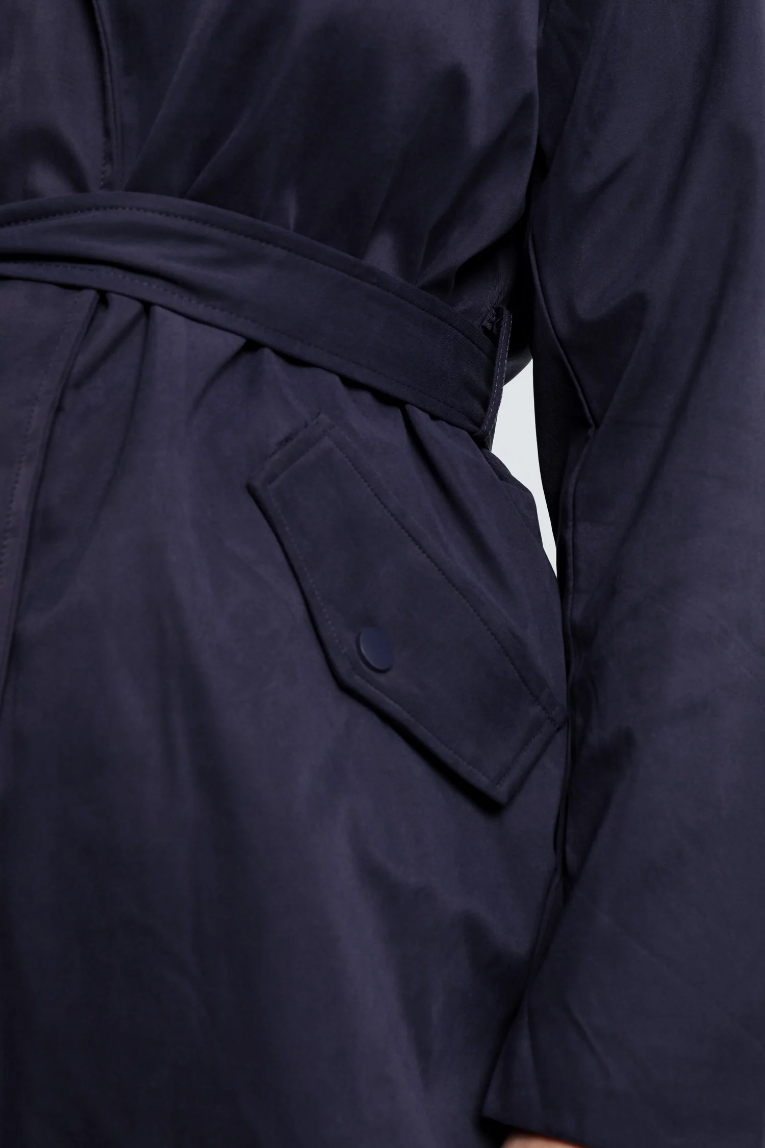 Effen mid-length trenchcoat met capuchon - Image 6