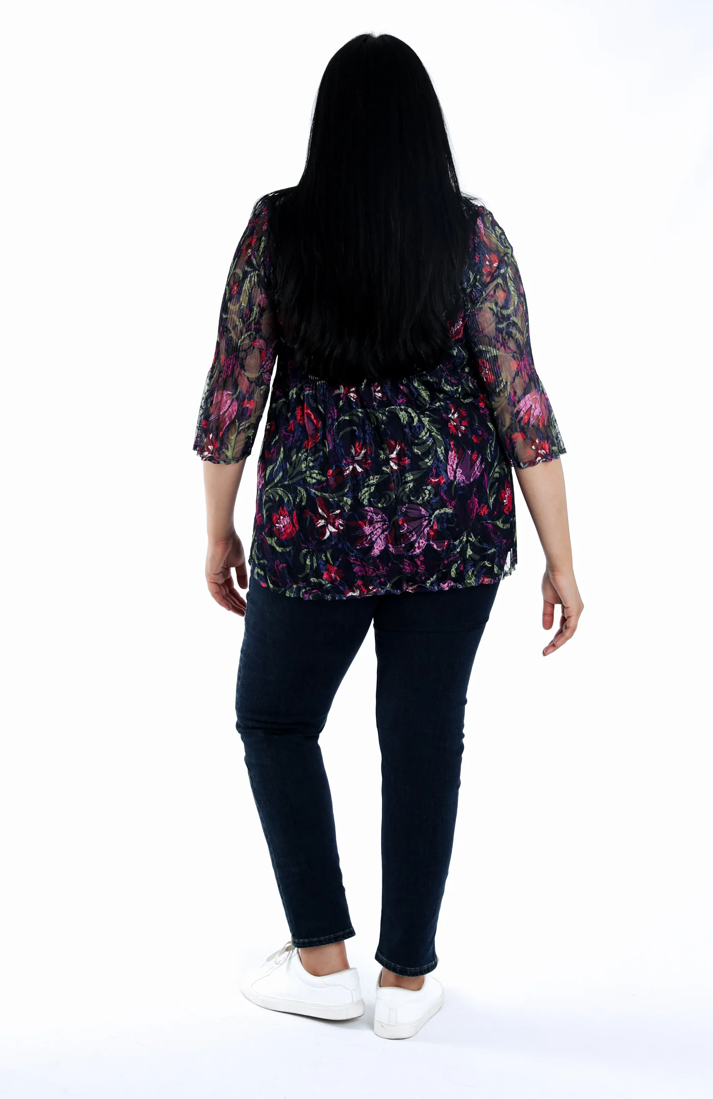 Tuniek van kant met bloemenfolkprint - Image 2