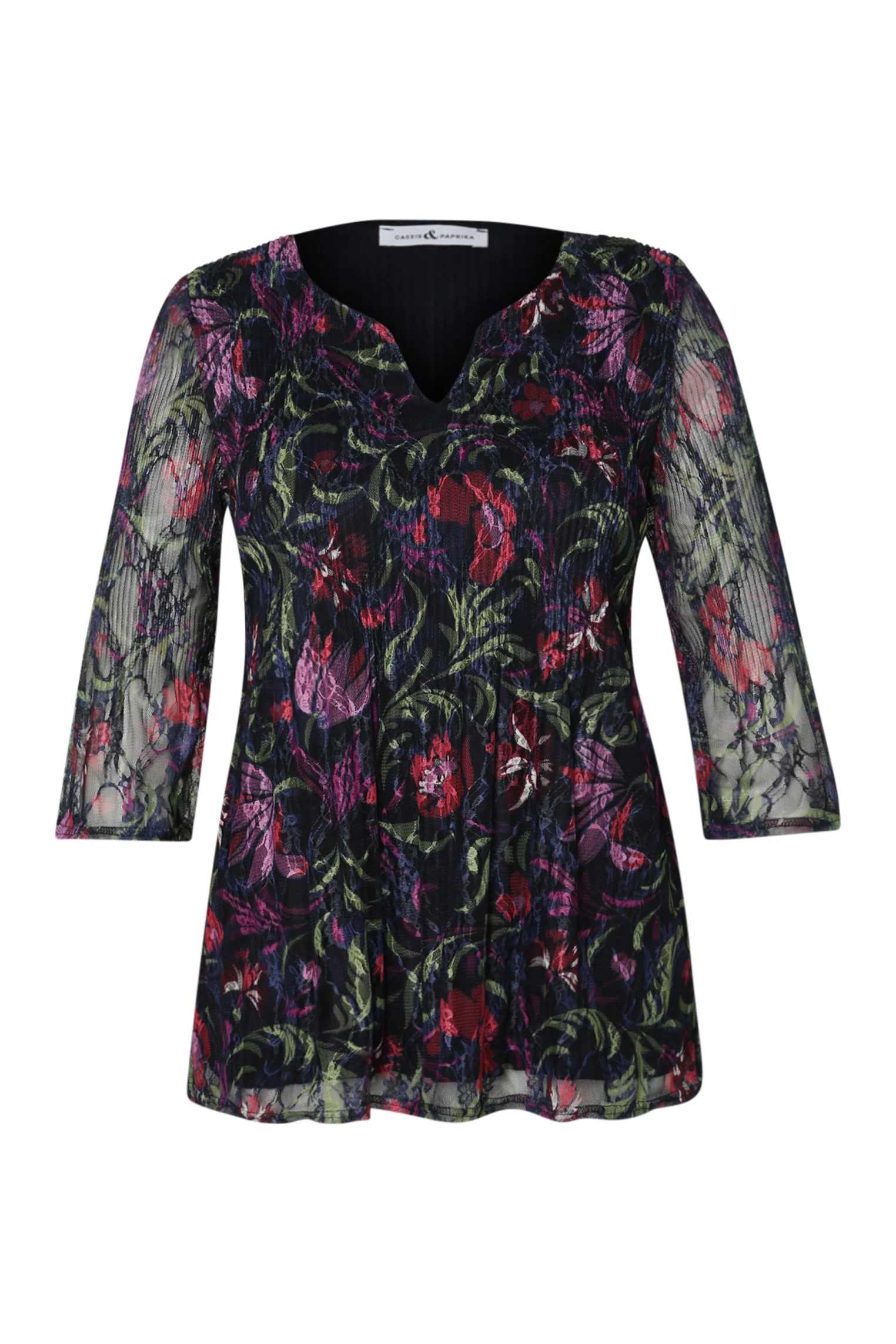 Tuniek van kant met bloemenfolkprint - Image 8